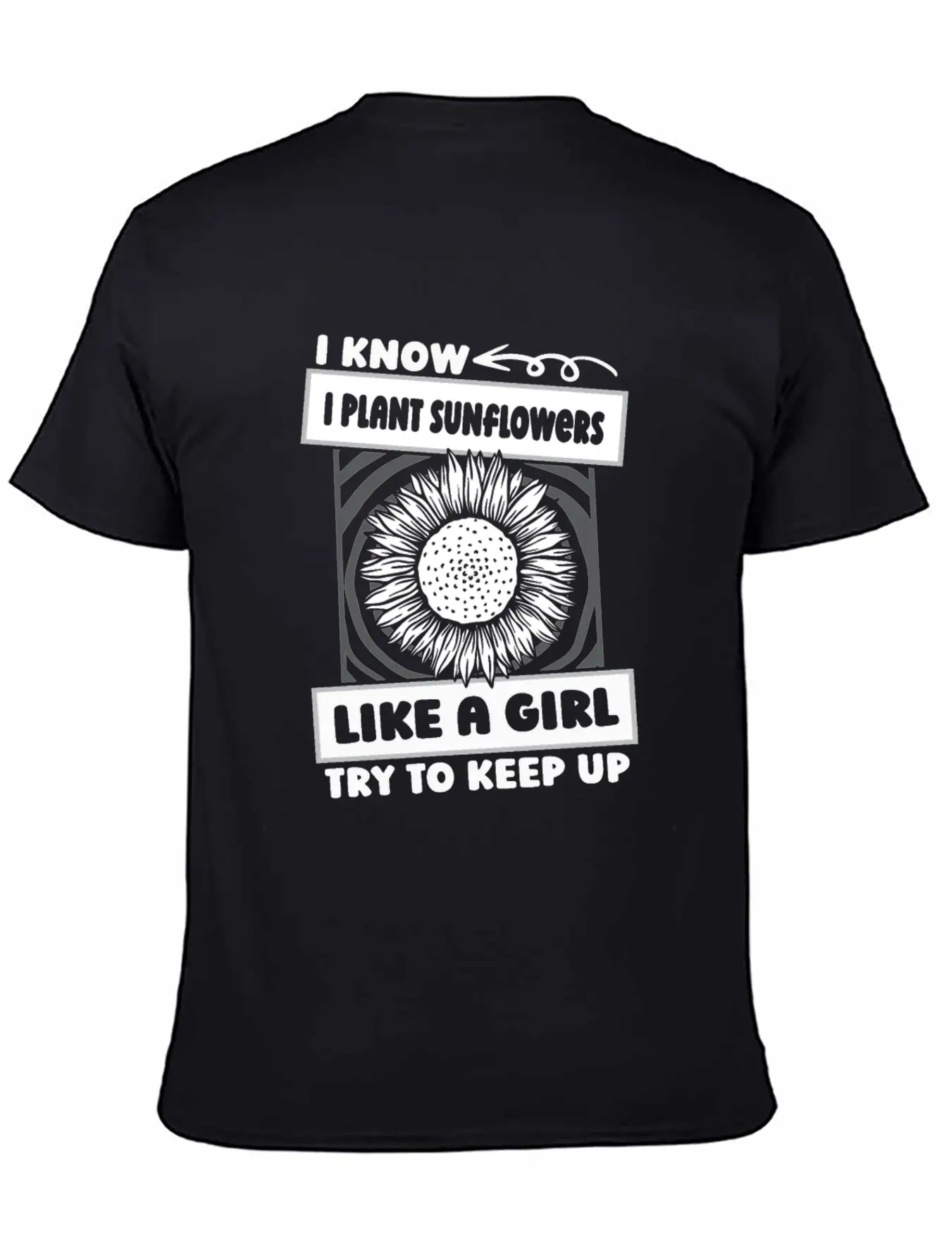 Sunflower Gardening Girl Basic Graphic T-Shirt – Daily Comfort In Soft Cotton