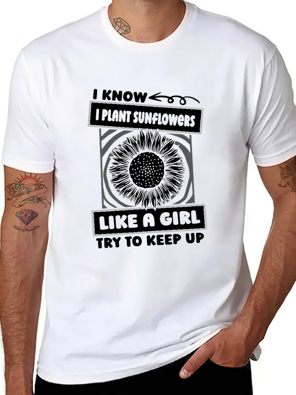 Sunflower Gardening Girl Basic Graphic T-Shirt – Daily Comfort In Soft Cotton