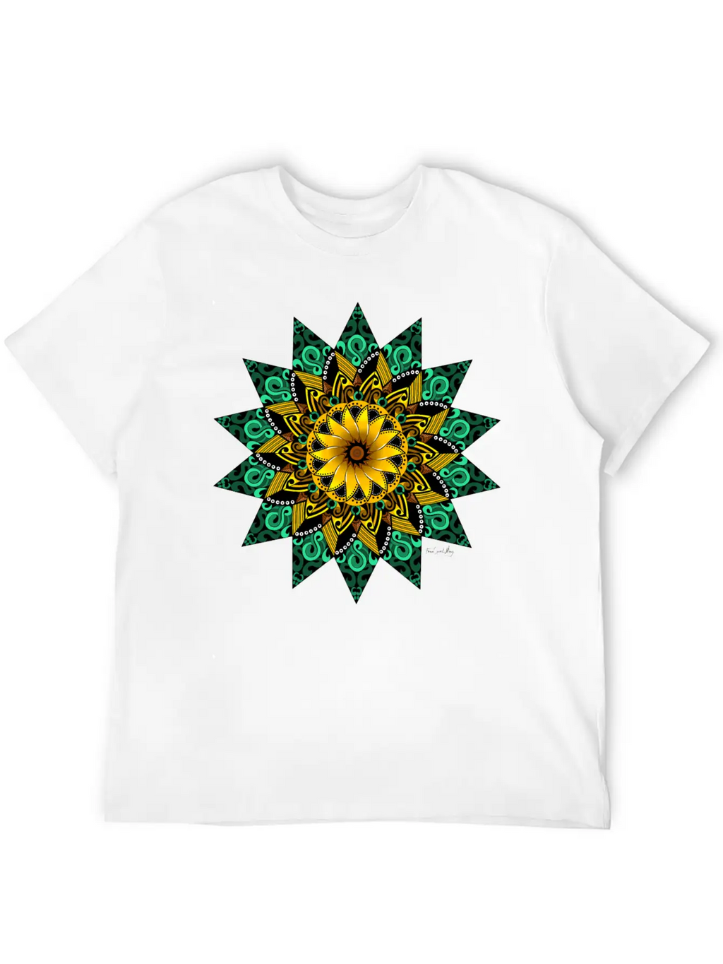 Sunflower Mandala Stylish Everyday T-Shirt – Unisex Basic Cotton Tee