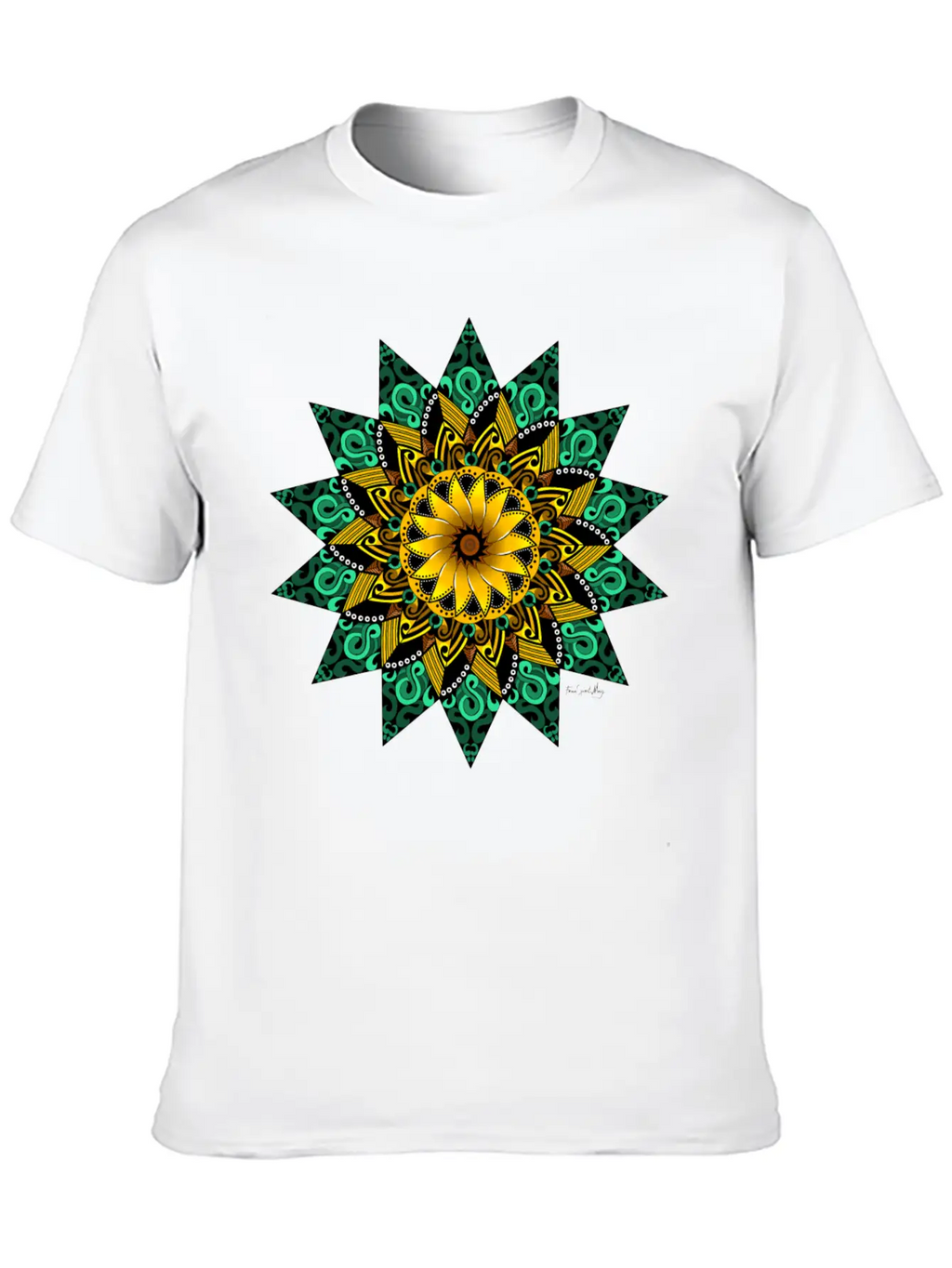 Sunflower Mandala Stylish Everyday T-Shirt – Unisex Basic Cotton Tee