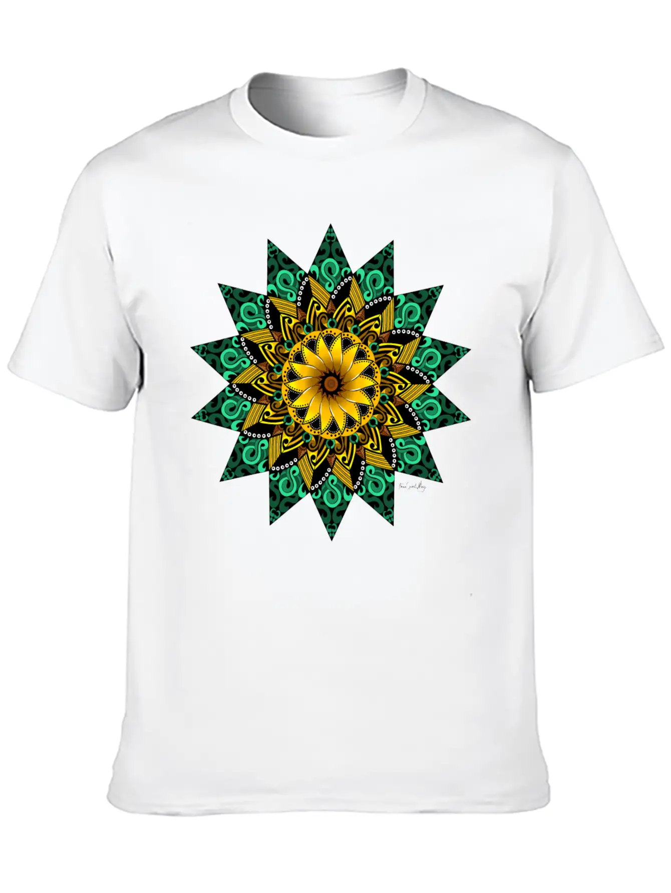 Sunflower Mandala Stylish Everyday T-Shirt – Unisex Basic Cotton Tee