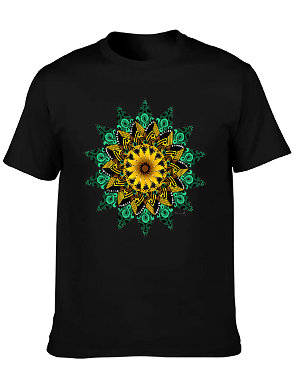 Sunflower Mandala Stylish Everyday T-Shirt – Unisex Basic Cotton Tee