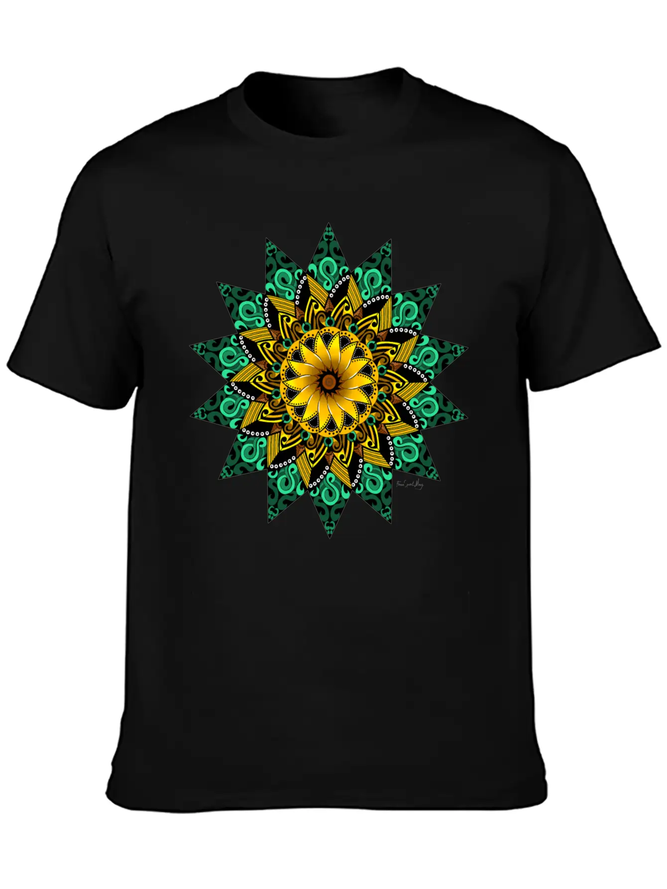 Sunflower Mandala Stylish Everyday T-Shirt – Unisex Basic Cotton Tee