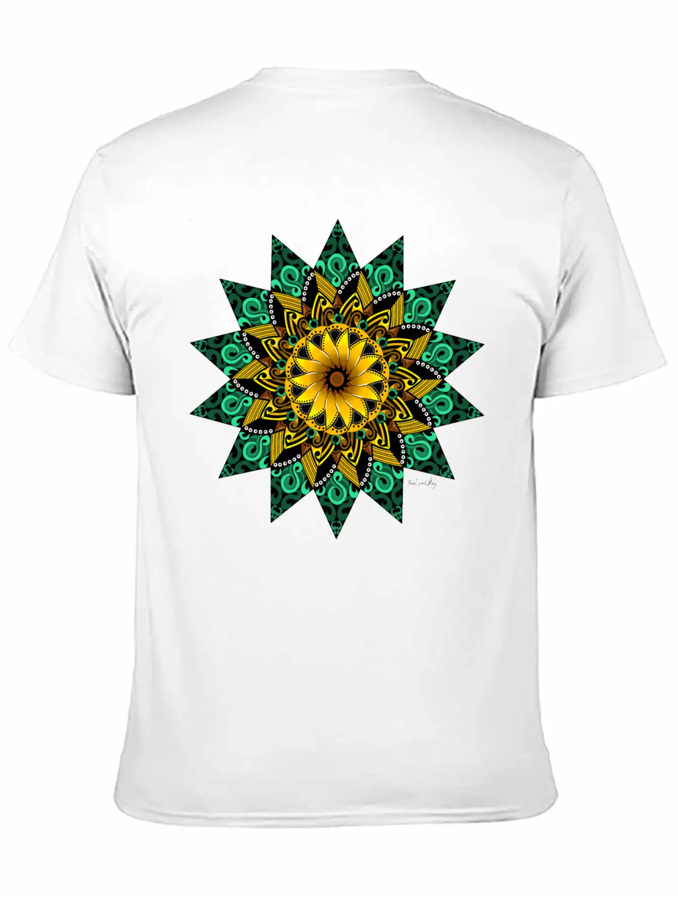 Sunflower Mandala Stylish Everyday T-Shirt – Unisex Basic Cotton Tee