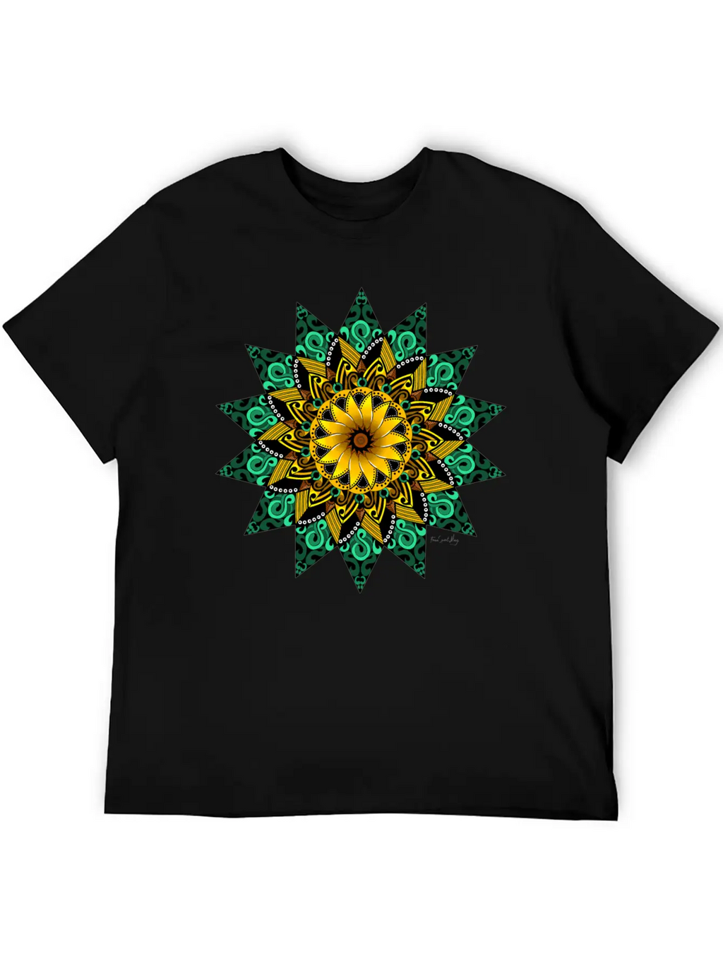Sunflower Mandala Stylish Everyday T-Shirt – Unisex Basic Cotton Tee