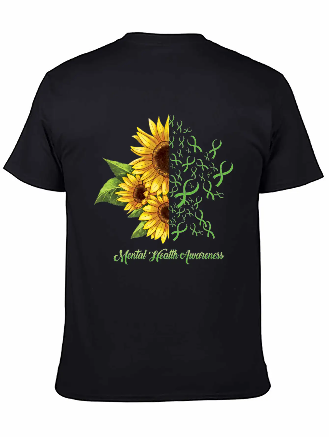 Sunflower May Green Mental Health Awareness Breathable Soft Cotton T-Shirt – Timeless Casual Look