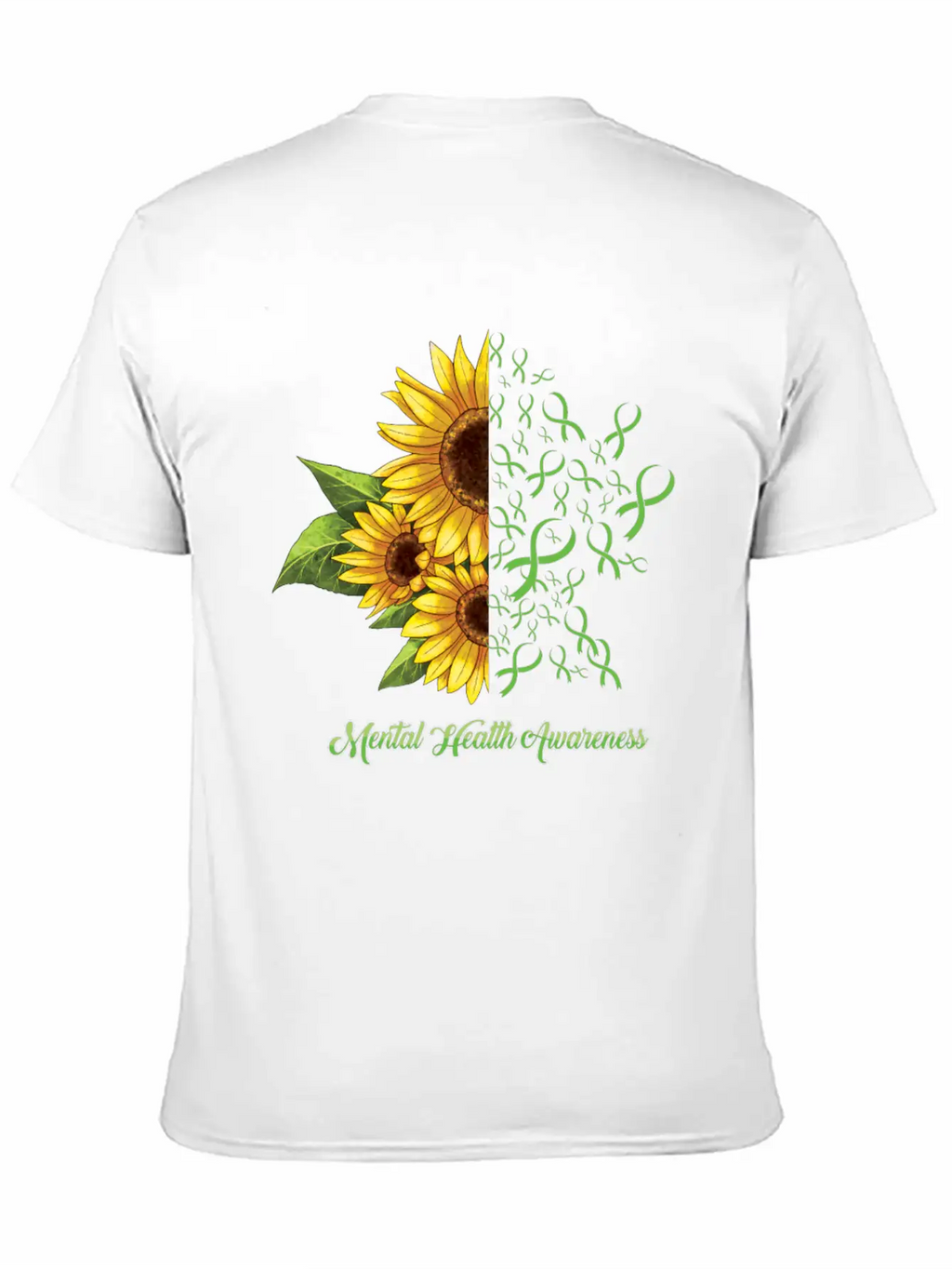 Sunflower May Green Mental Health Awareness Breathable Soft Cotton T-Shirt – Timeless Casual Look