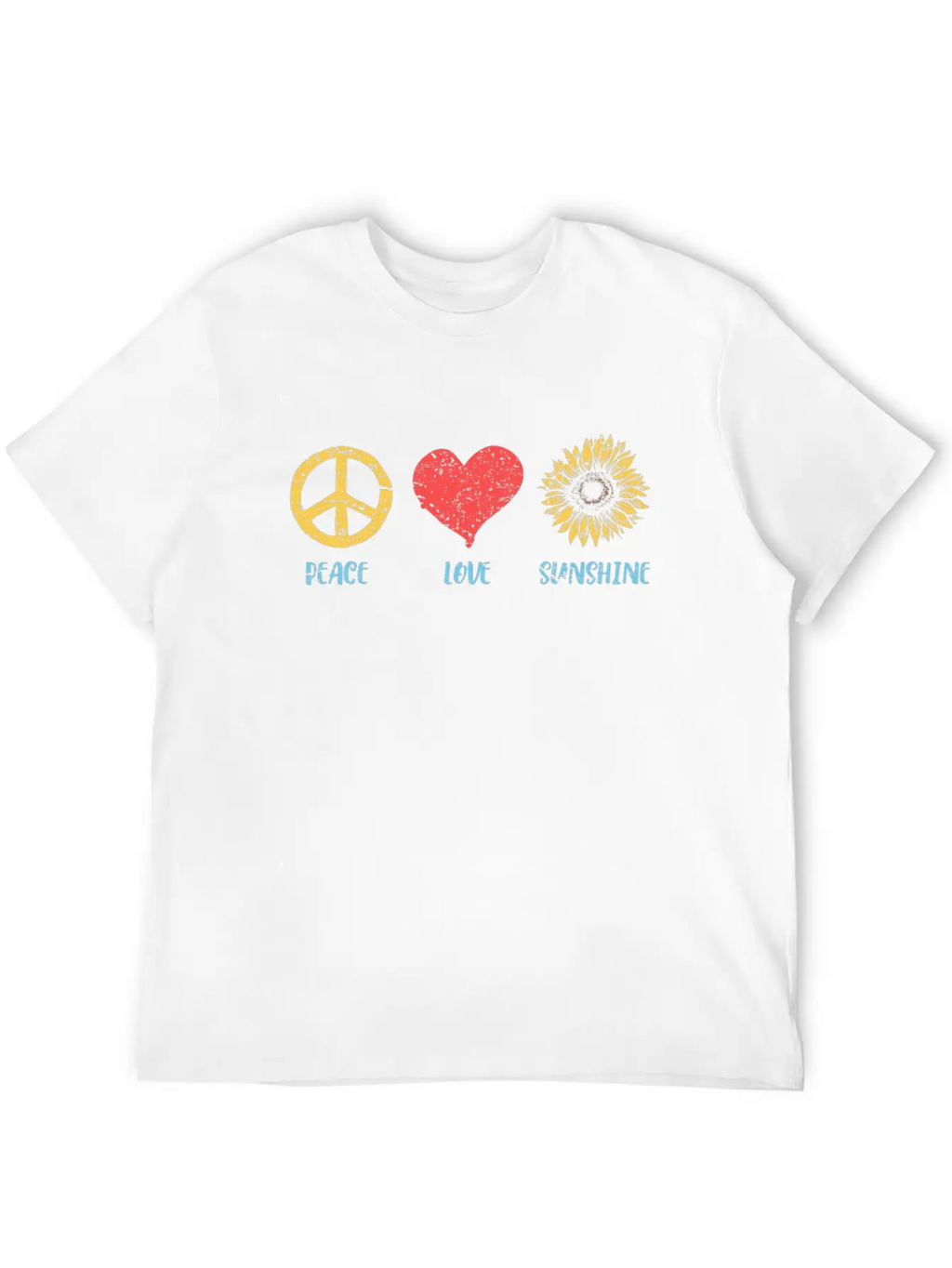 Sunflower Peace Sign Love Sunshine Vintage Hippie Breathable Graphic T-Shirt – Perfect For Casual Days