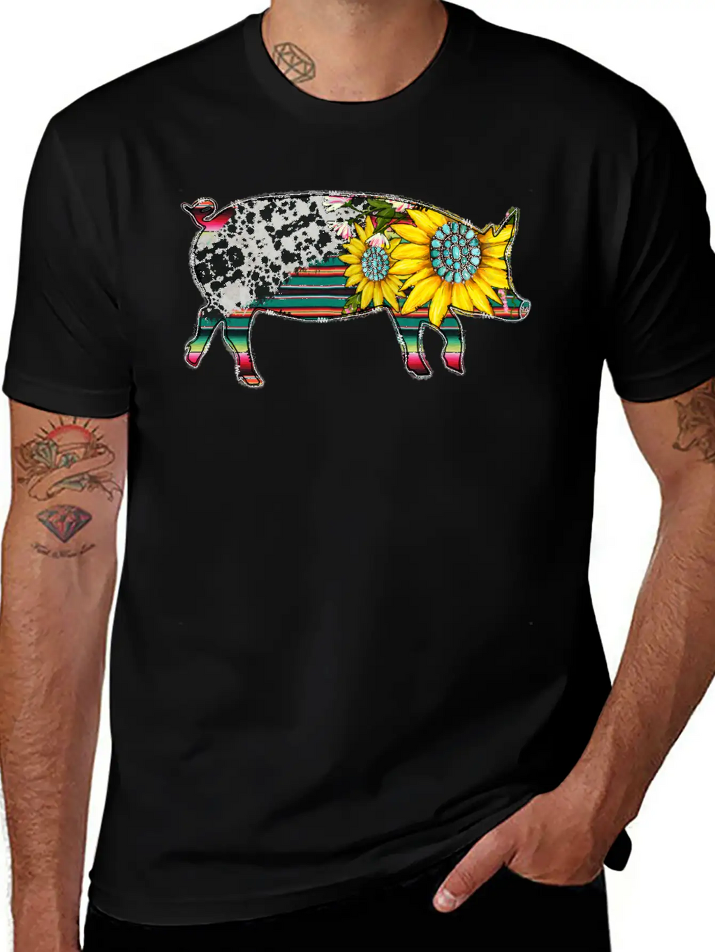 Sunflower Pig Basic Graphic T-Shirt – Daily Comfort In Soft Cotton
