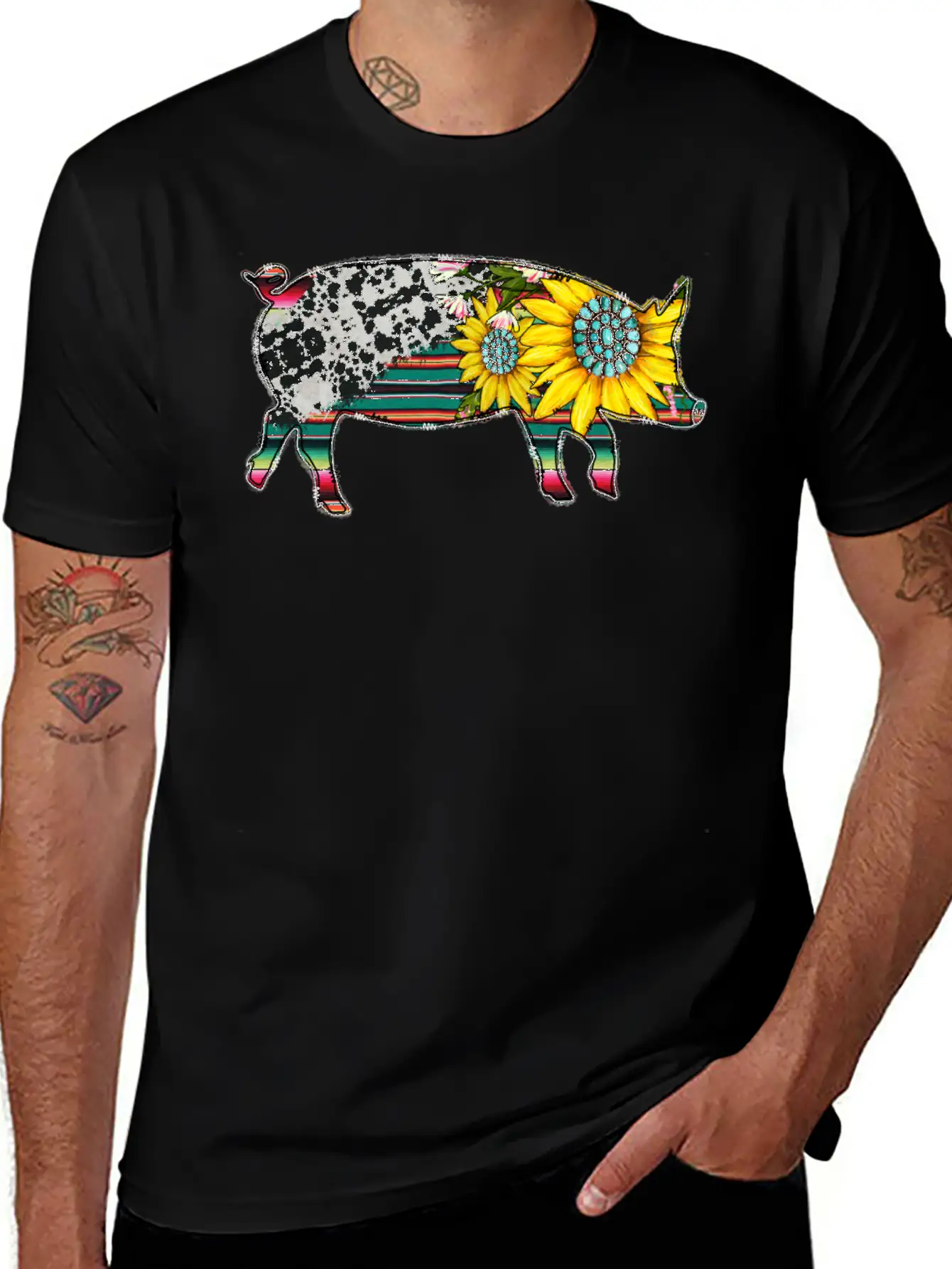 Sunflower Pig Basic Graphic T-Shirt – Daily Comfort In Soft Cotton
