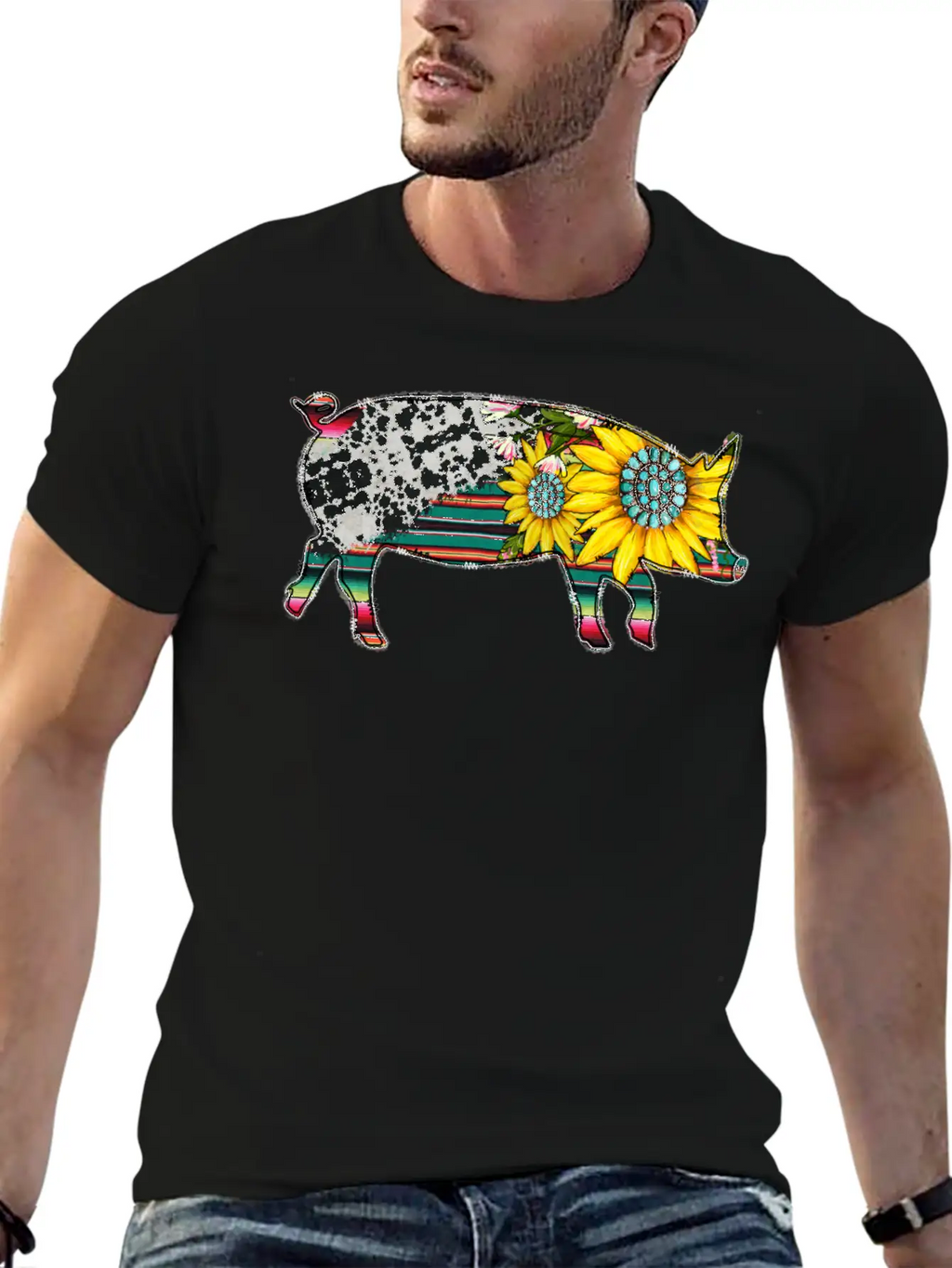 Sunflower Pig Basic Graphic T-Shirt – Daily Comfort In Soft Cotton