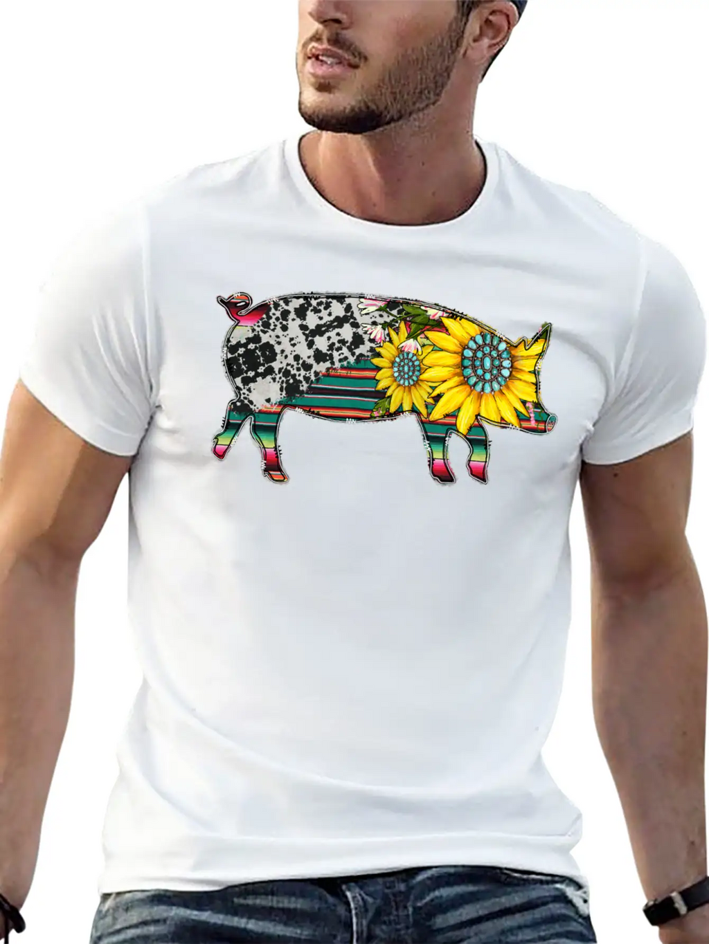 Sunflower Pig Basic Graphic T-Shirt – Daily Comfort In Soft Cotton