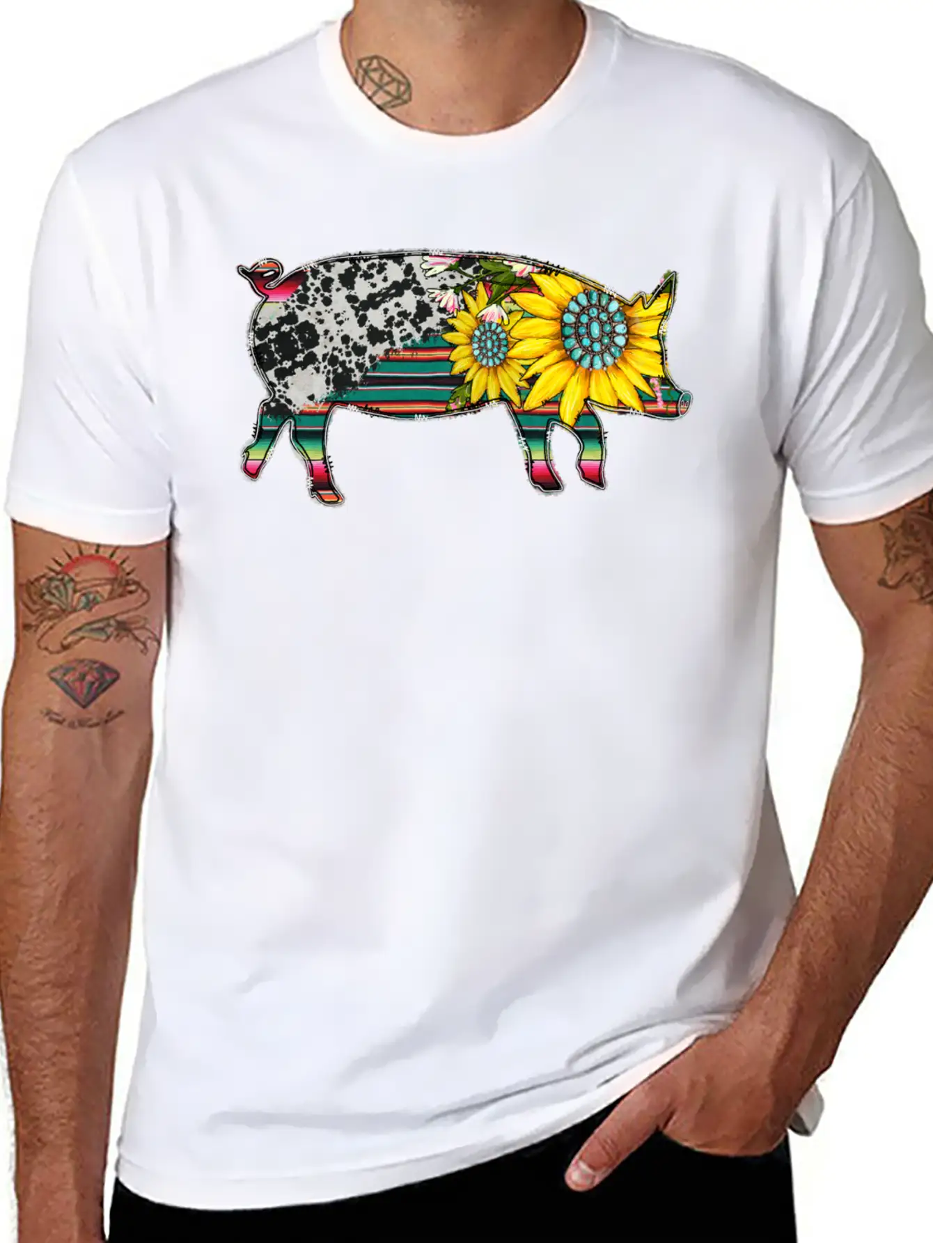 Sunflower Pig Basic Graphic T-Shirt – Daily Comfort In Soft Cotton