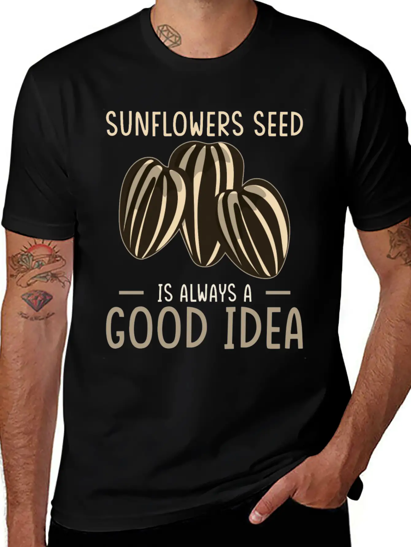 Sunflower Seeds Basic Graphic T-Shirt – Daily Comfort In Soft Cotton