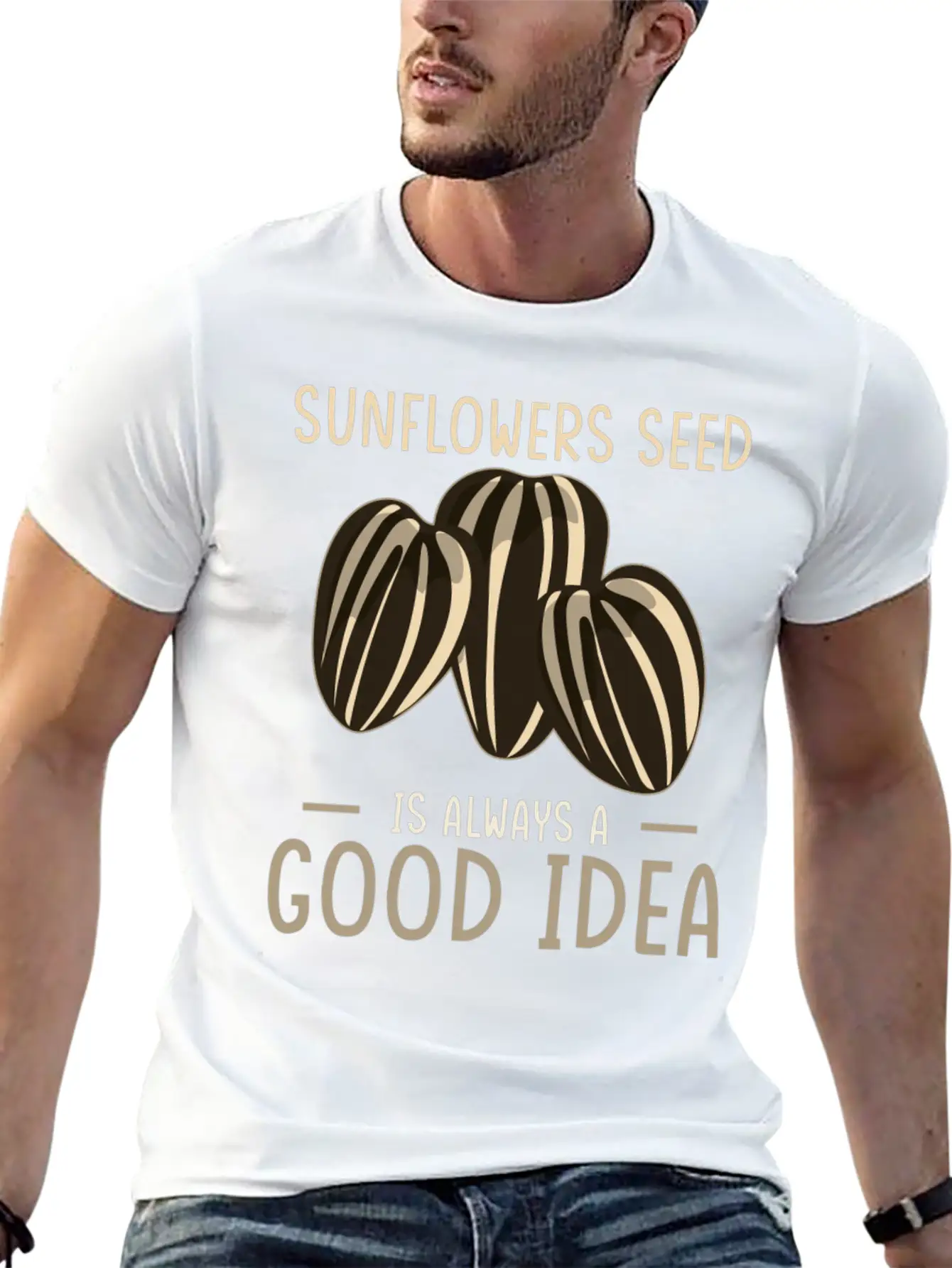Sunflower Seeds Basic Graphic T-Shirt – Daily Comfort In Soft Cotton