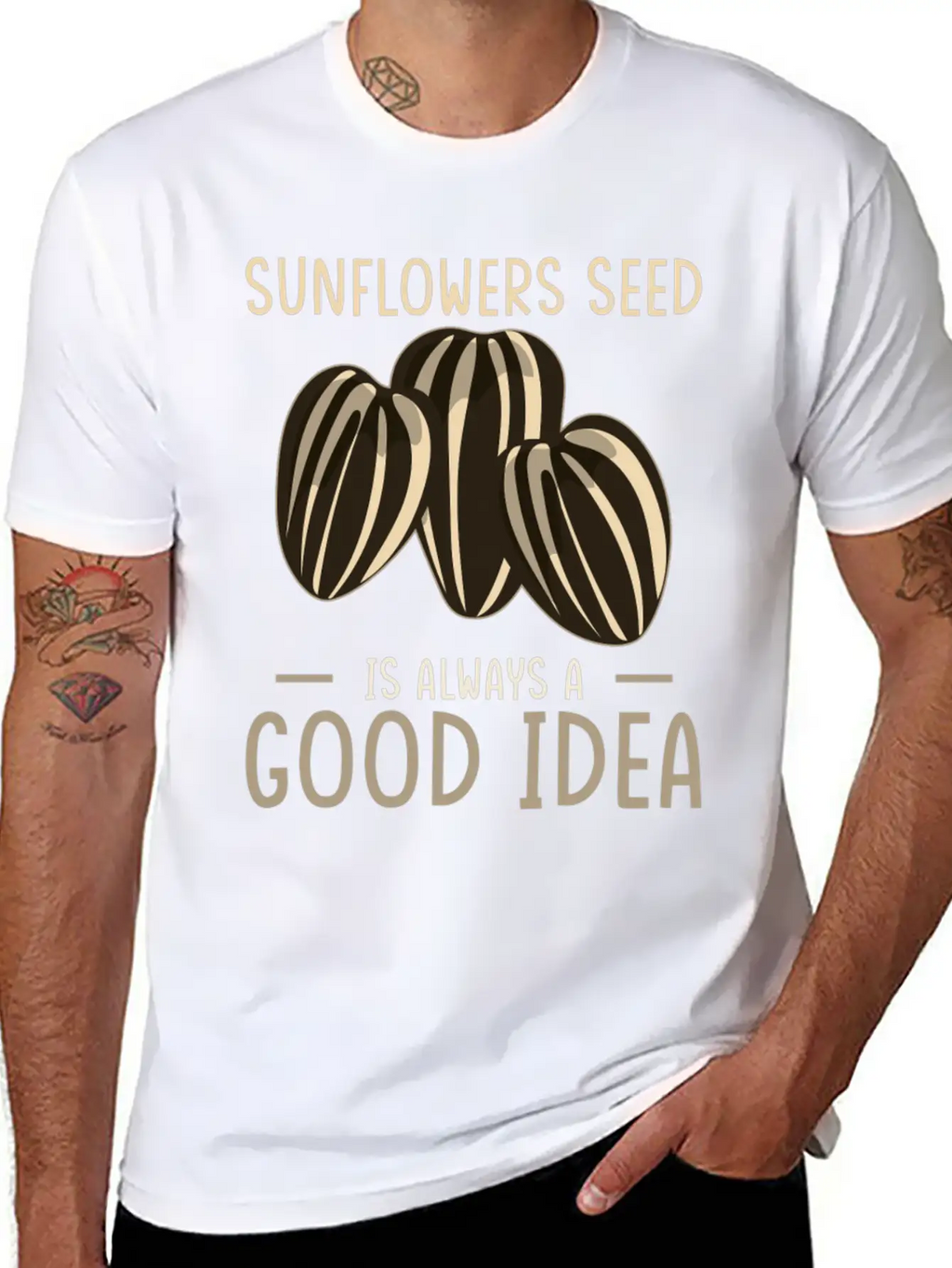 Sunflower Seeds Basic Graphic T-Shirt – Daily Comfort In Soft Cotton