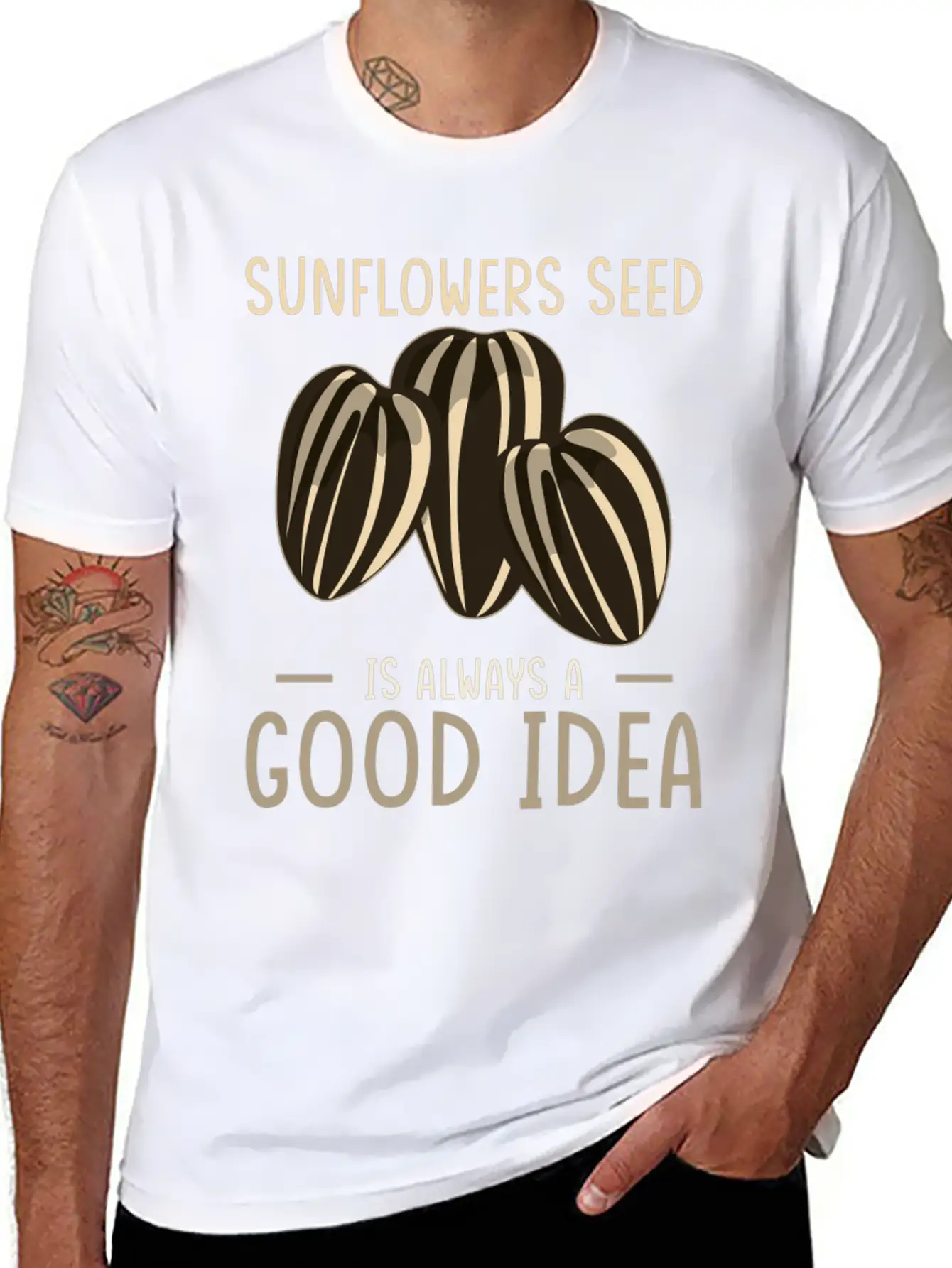 Sunflower Seeds Basic Graphic T-Shirt – Daily Comfort In Soft Cotton
