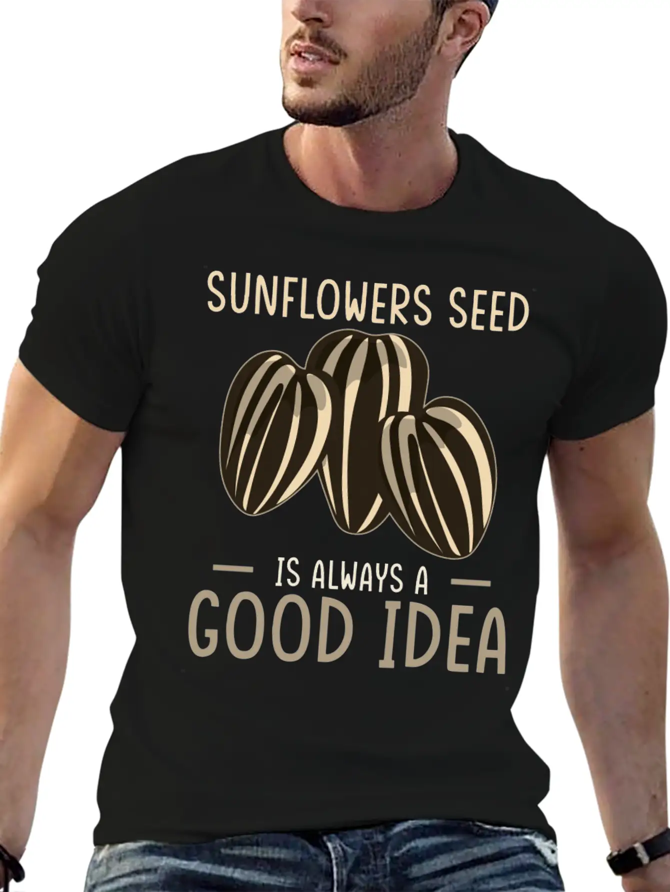 Sunflower Seeds Basic Graphic T-Shirt – Daily Comfort In Soft Cotton
