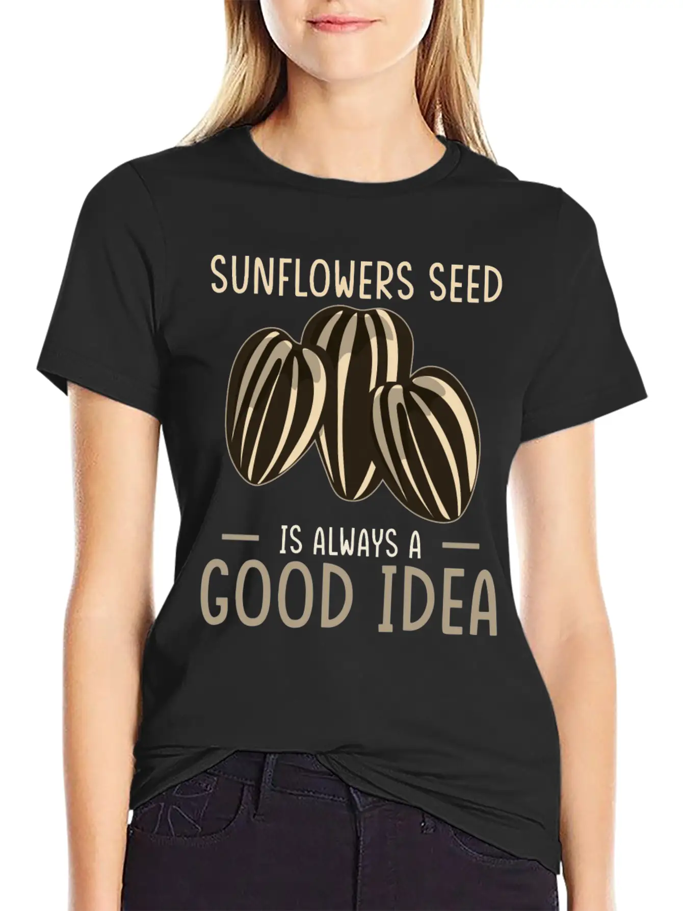 Sunflower Seeds Basic Graphic T-Shirt – Daily Comfort In Soft Cotton