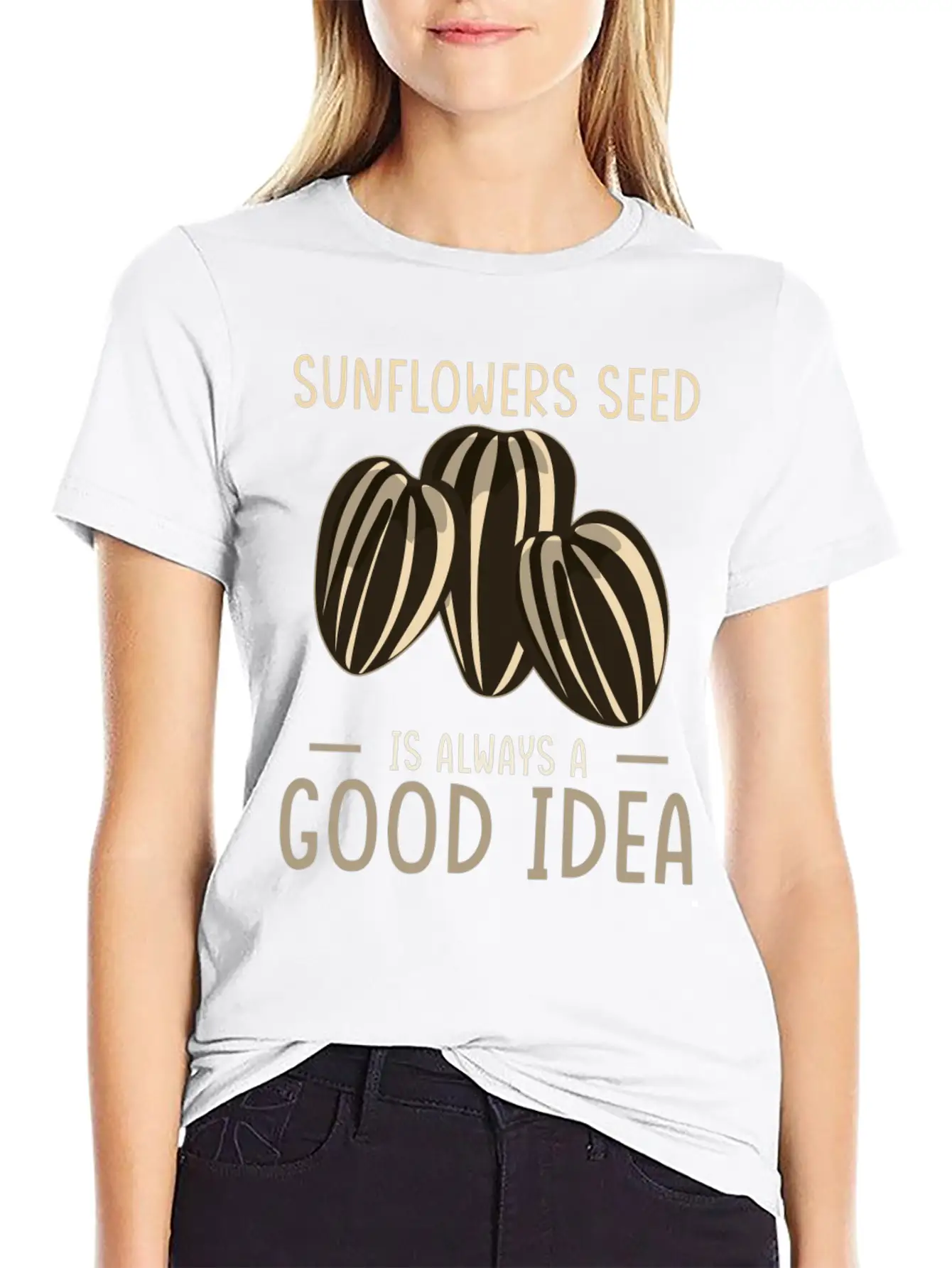 Sunflower Seeds Basic Graphic T-Shirt – Daily Comfort In Soft Cotton