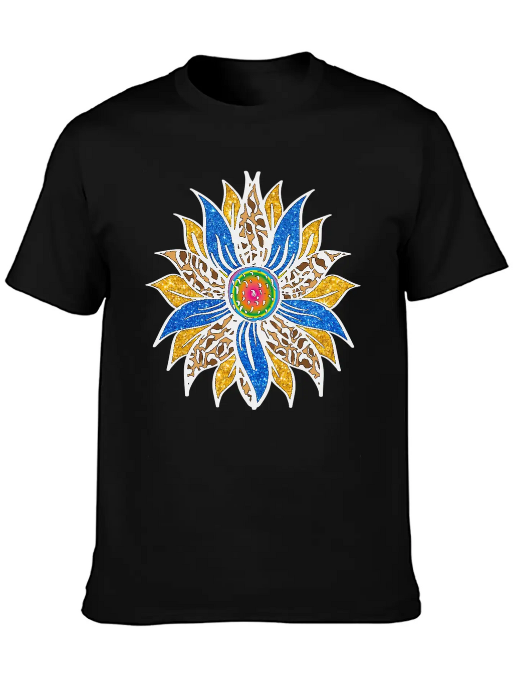 Sunflower With Leopar Basic Graphic T-Shirt – Daily Comfort In Soft Cotton