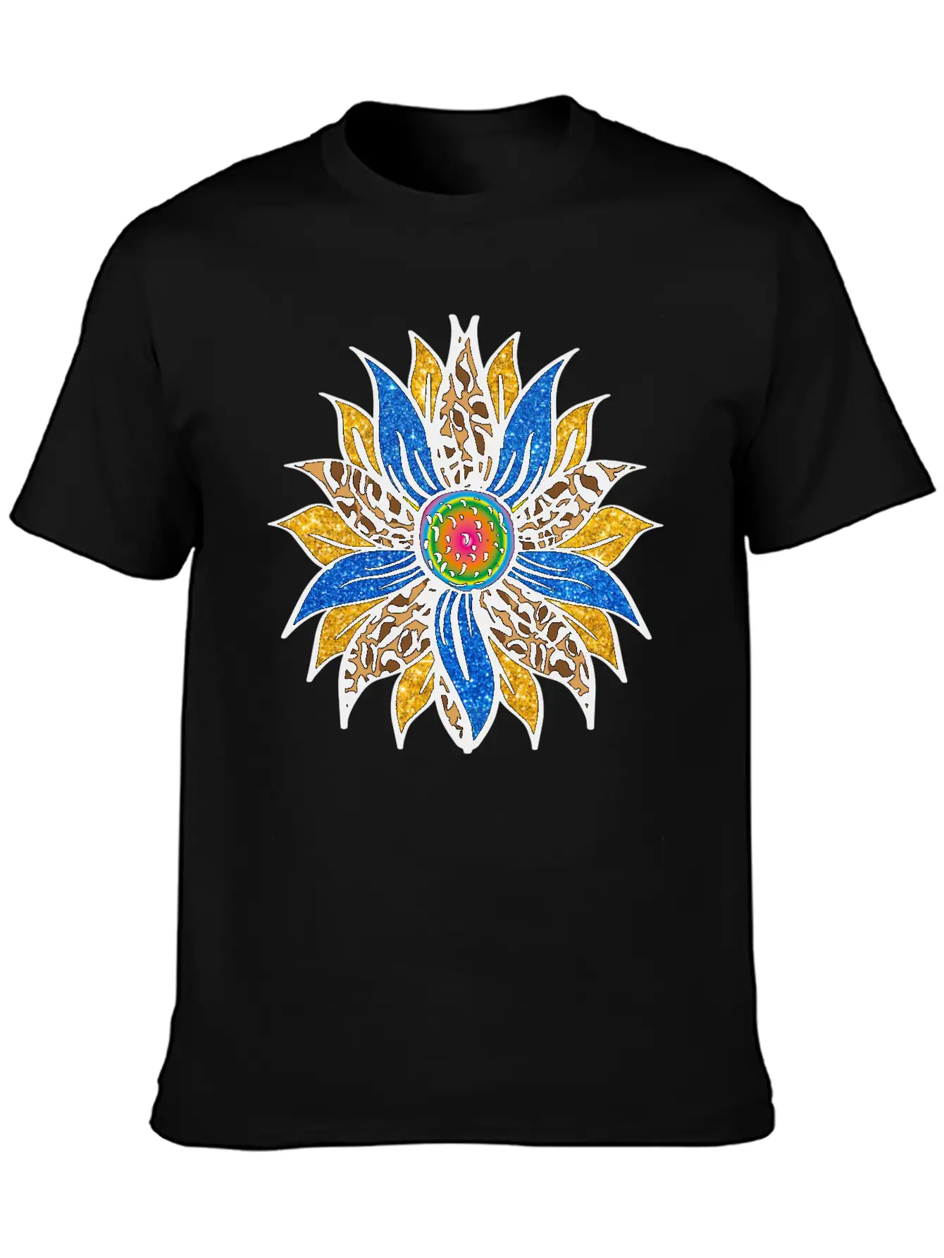 Sunflower With Leopar Basic Graphic T-Shirt – Daily Comfort In Soft Cotton