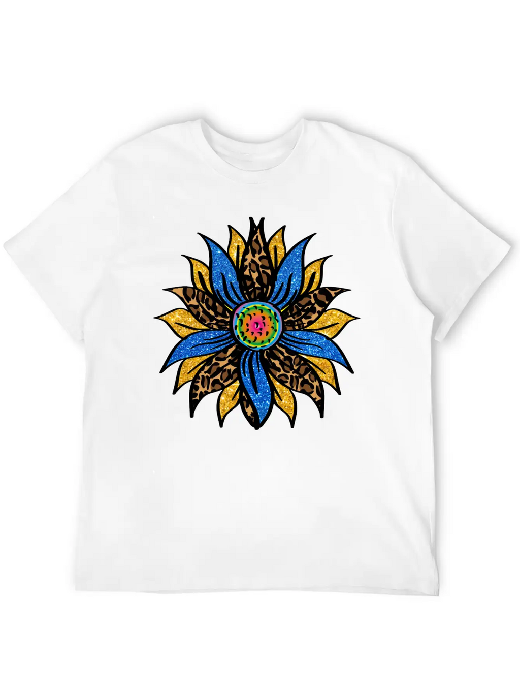 Sunflower With Leopar Basic Graphic T-Shirt – Daily Comfort In Soft Cotton