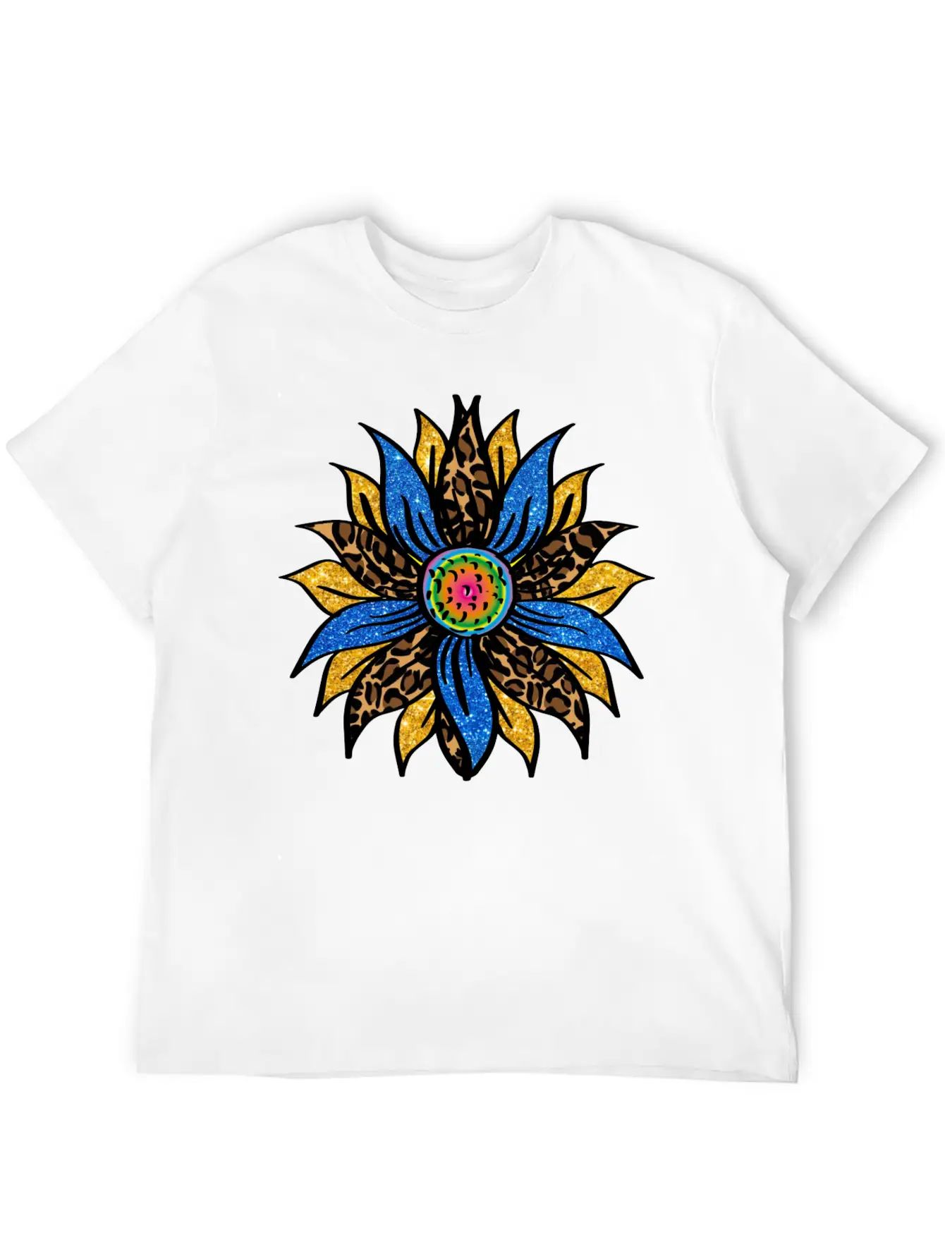 Sunflower With Leopar Basic Graphic T-Shirt – Daily Comfort In Soft Cotton