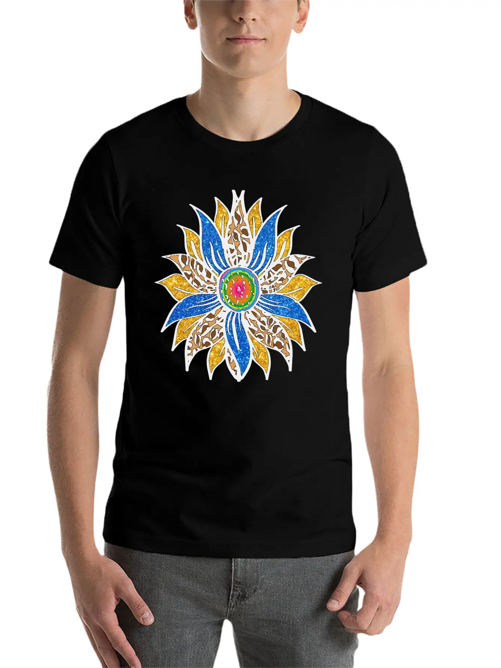 Sunflower With Leopar Basic Graphic T-Shirt – Daily Comfort In Soft Cotton