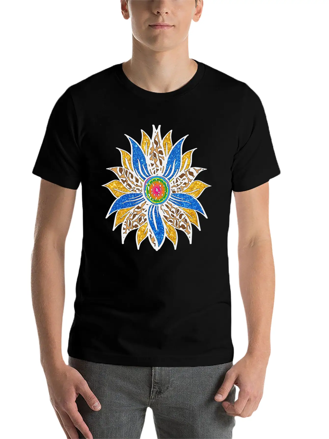 Sunflower With Leopar Basic Graphic T-Shirt – Daily Comfort In Soft Cotton