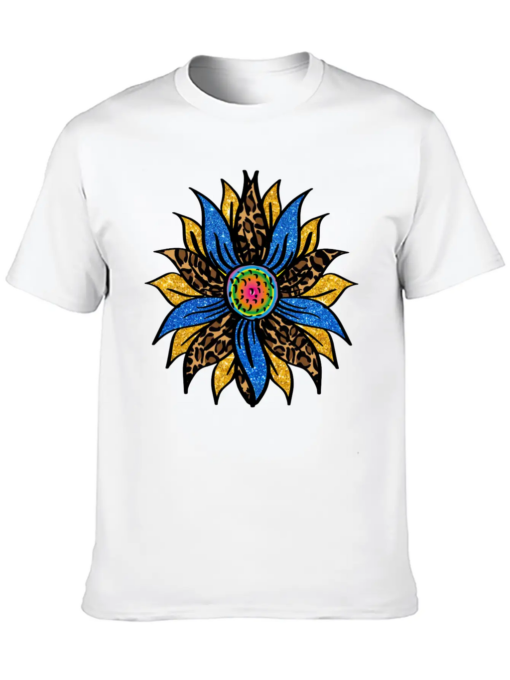 Sunflower With Leopar Basic Graphic T-Shirt – Daily Comfort In Soft Cotton