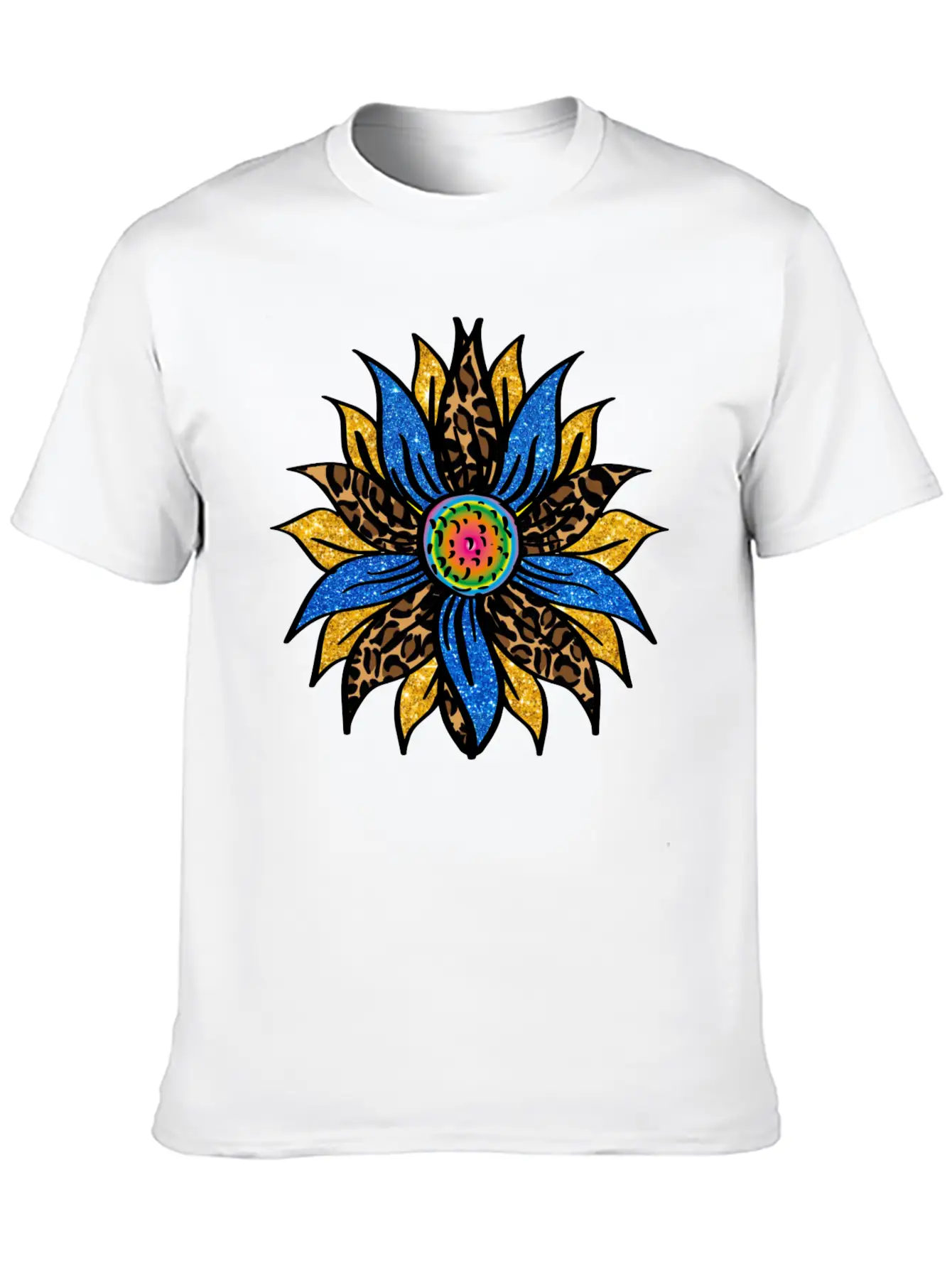 Sunflower With Leopar Basic Graphic T-Shirt – Daily Comfort In Soft Cotton