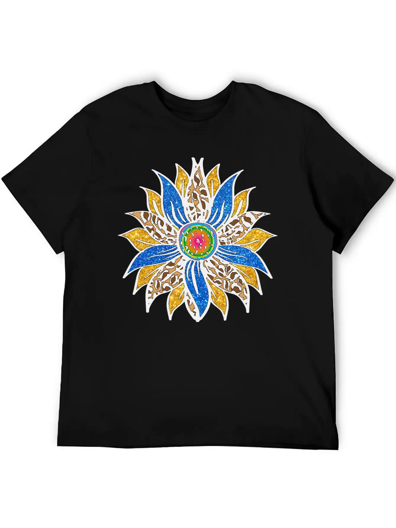 Sunflower With Leopar Basic Graphic T-Shirt – Daily Comfort In Soft Cotton