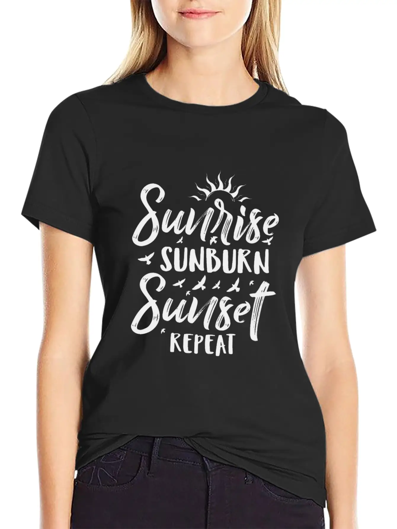 Sunrise Sunburn Sunset Repeat Stylish Everyday T-Shirt – Unisex Basic Cotton Tee