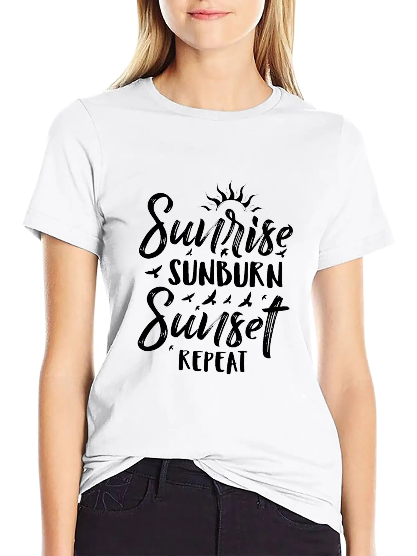 Sunrise Sunburn Sunset Repeat Stylish Everyday T-Shirt – Unisex Basic Cotton Tee