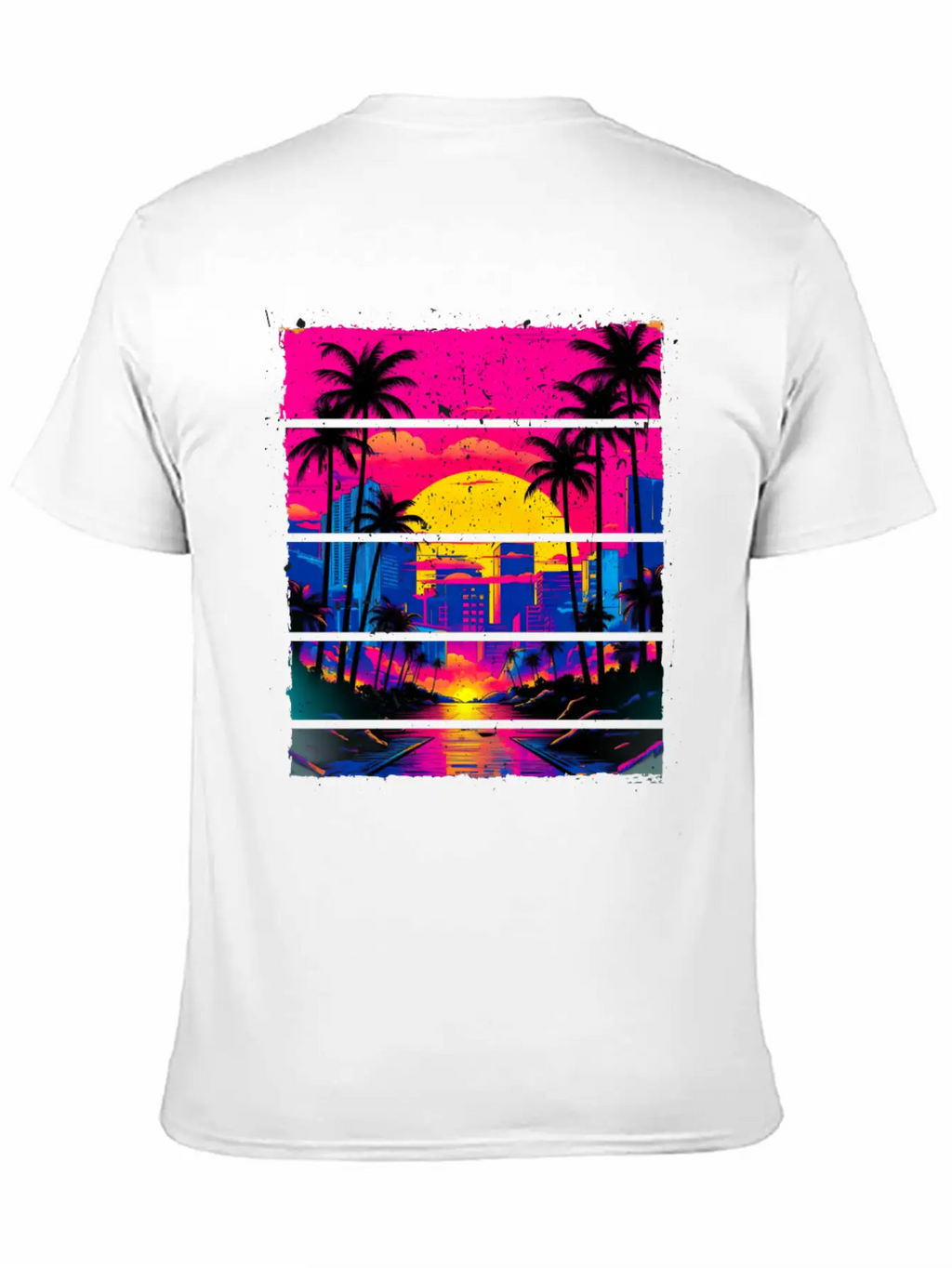 Sunset 80s Retro City For All With 80s Fan Stylish Everyday T-Shirt – Unisex Basic Cotton Tee