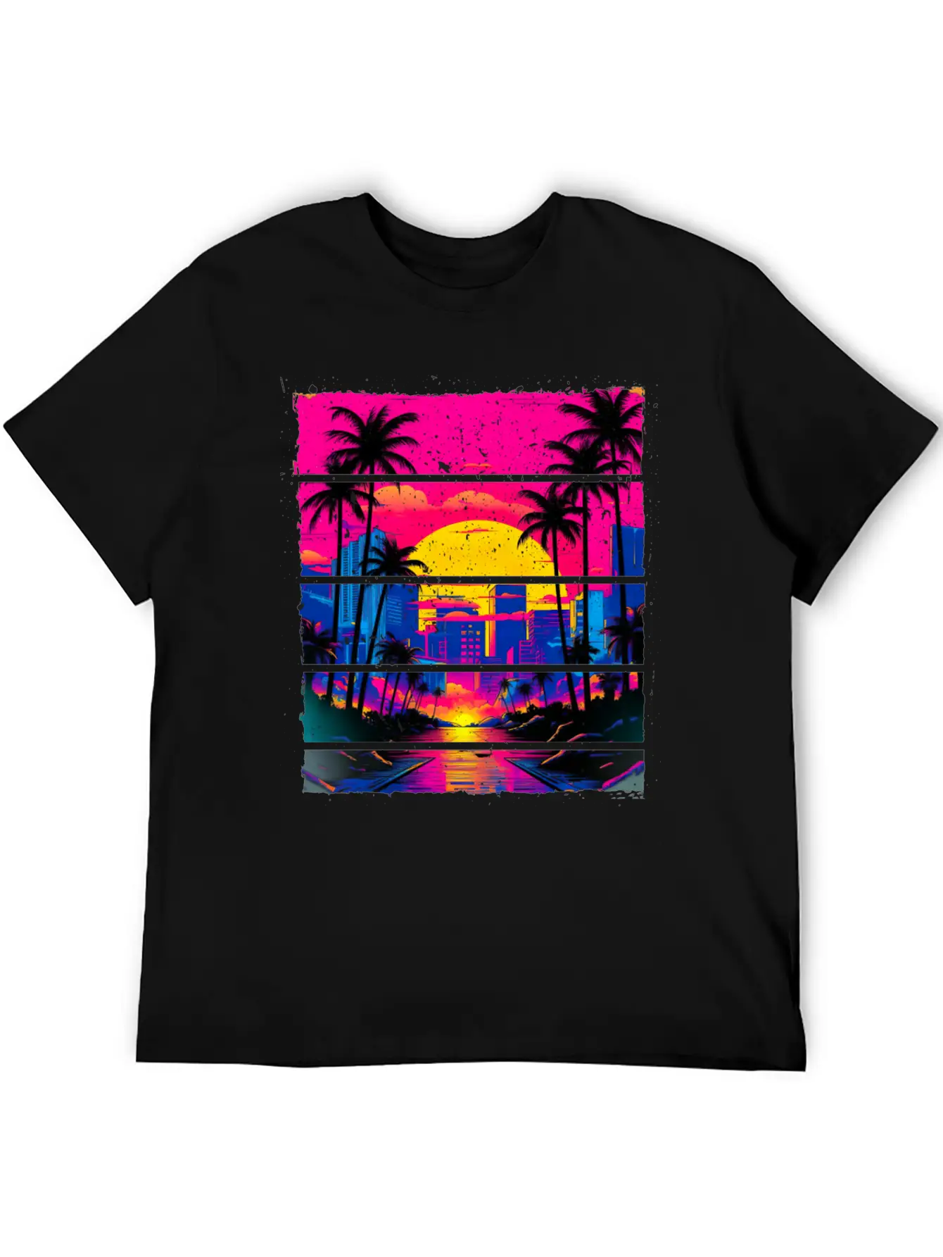 Sunset 80s Retro City For All With 80s Fan Stylish Everyday T-Shirt – Unisex Basic Cotton Tee