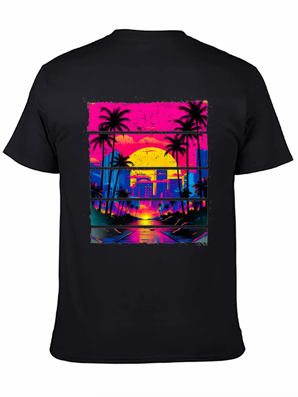 Sunset 80s Retro City For All With 80s Fan Stylish Everyday T-Shirt – Unisex Basic Cotton Tee