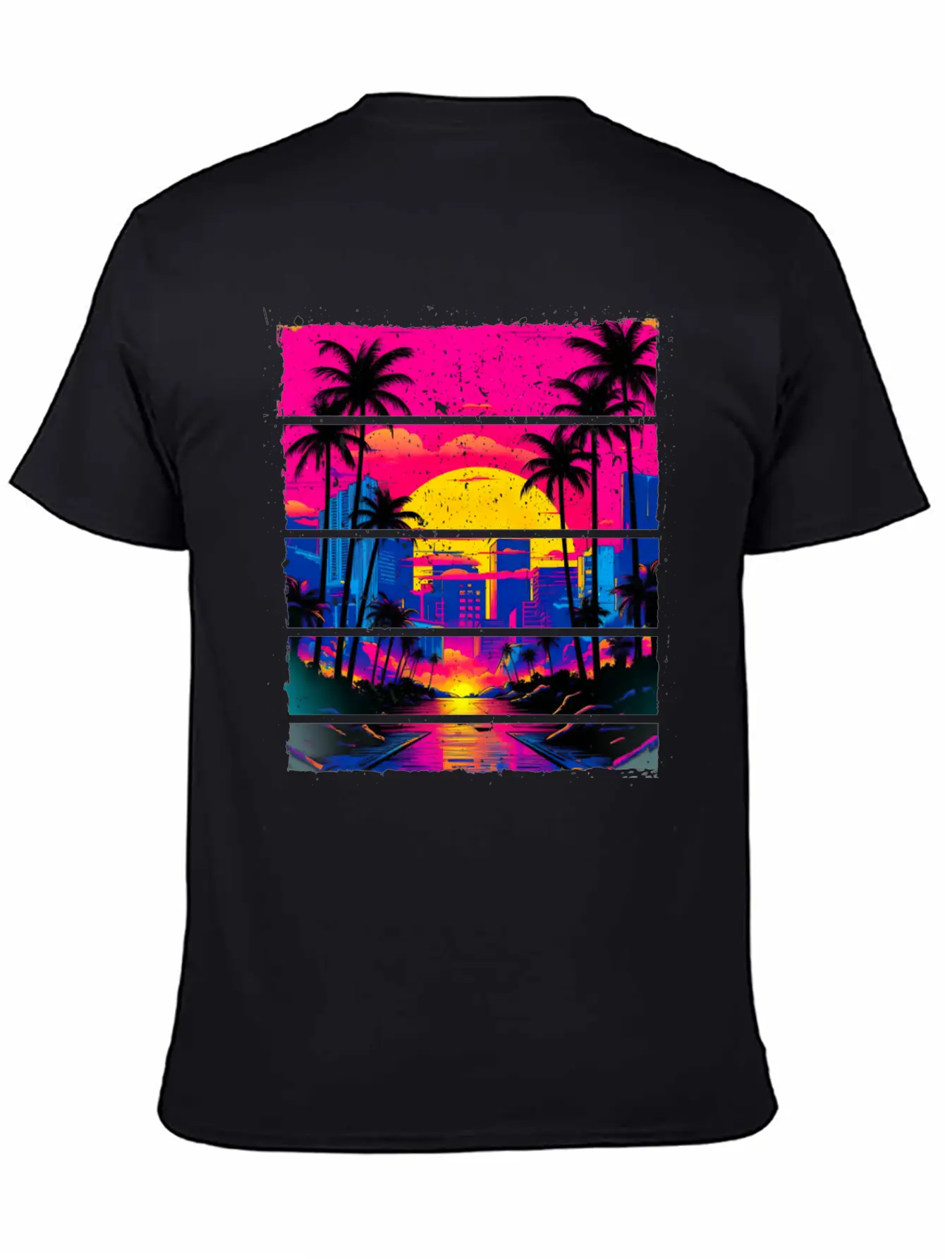 Sunset 80s Retro City For All With 80s Fan Stylish Everyday T-Shirt – Unisex Basic Cotton Tee