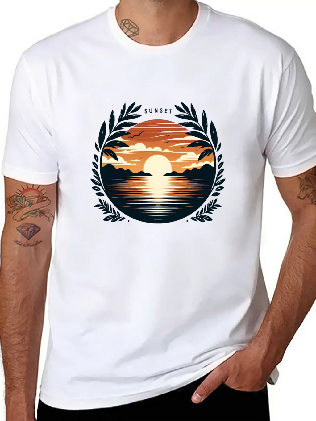 Sunset Basic Graphic T-Shirt – Daily Comfort In Soft Cotton