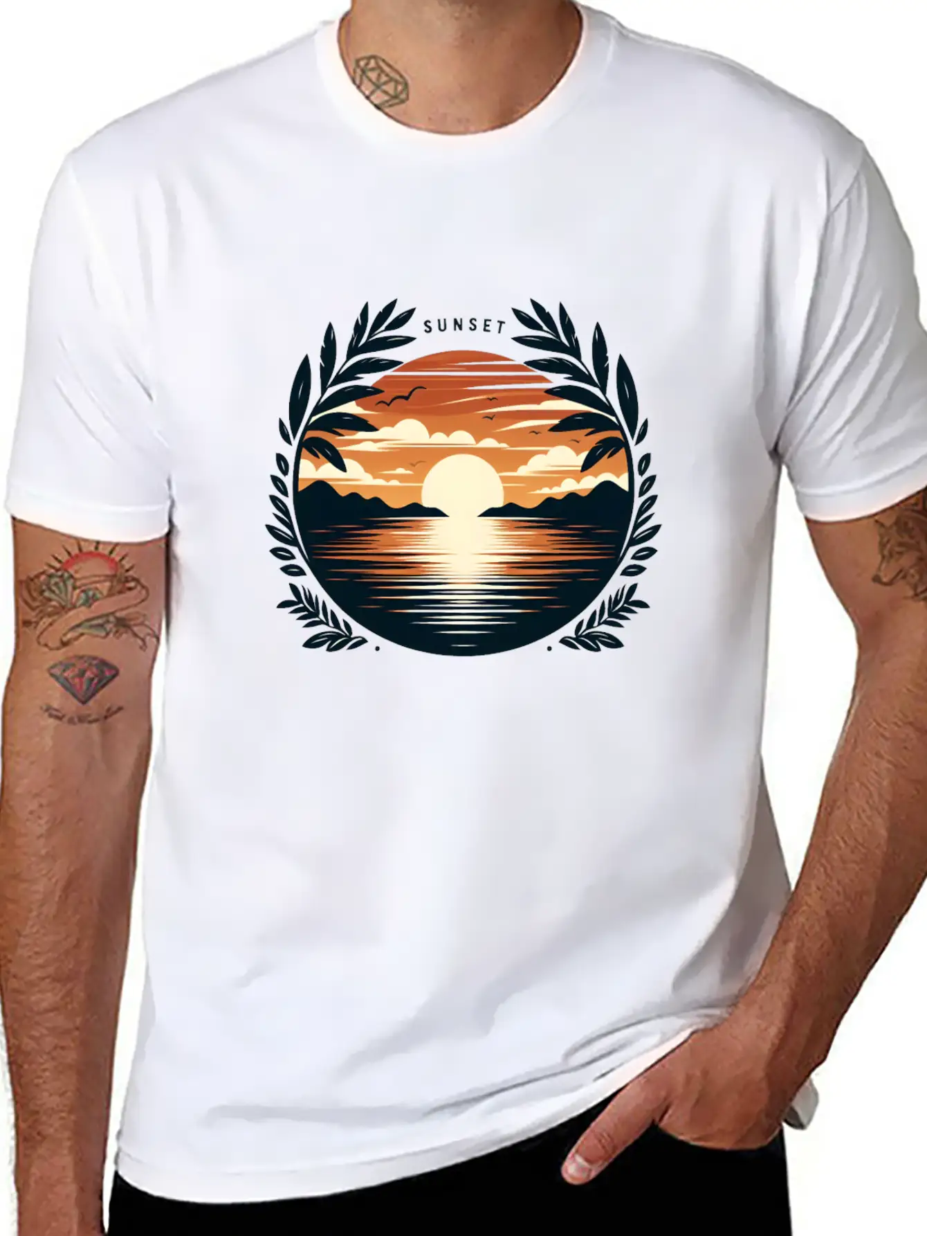 Sunset Basic Graphic T-Shirt – Daily Comfort In Soft Cotton