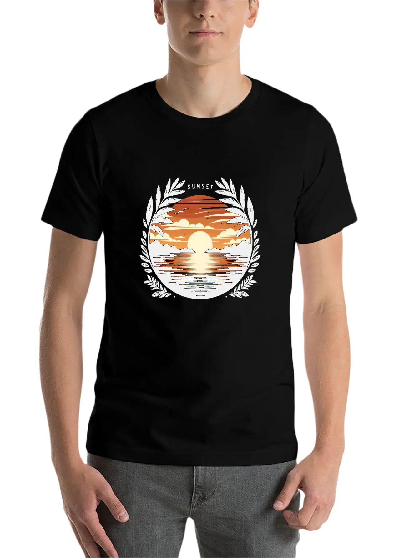Sunset Basic Graphic T-Shirt – Daily Comfort In Soft Cotton