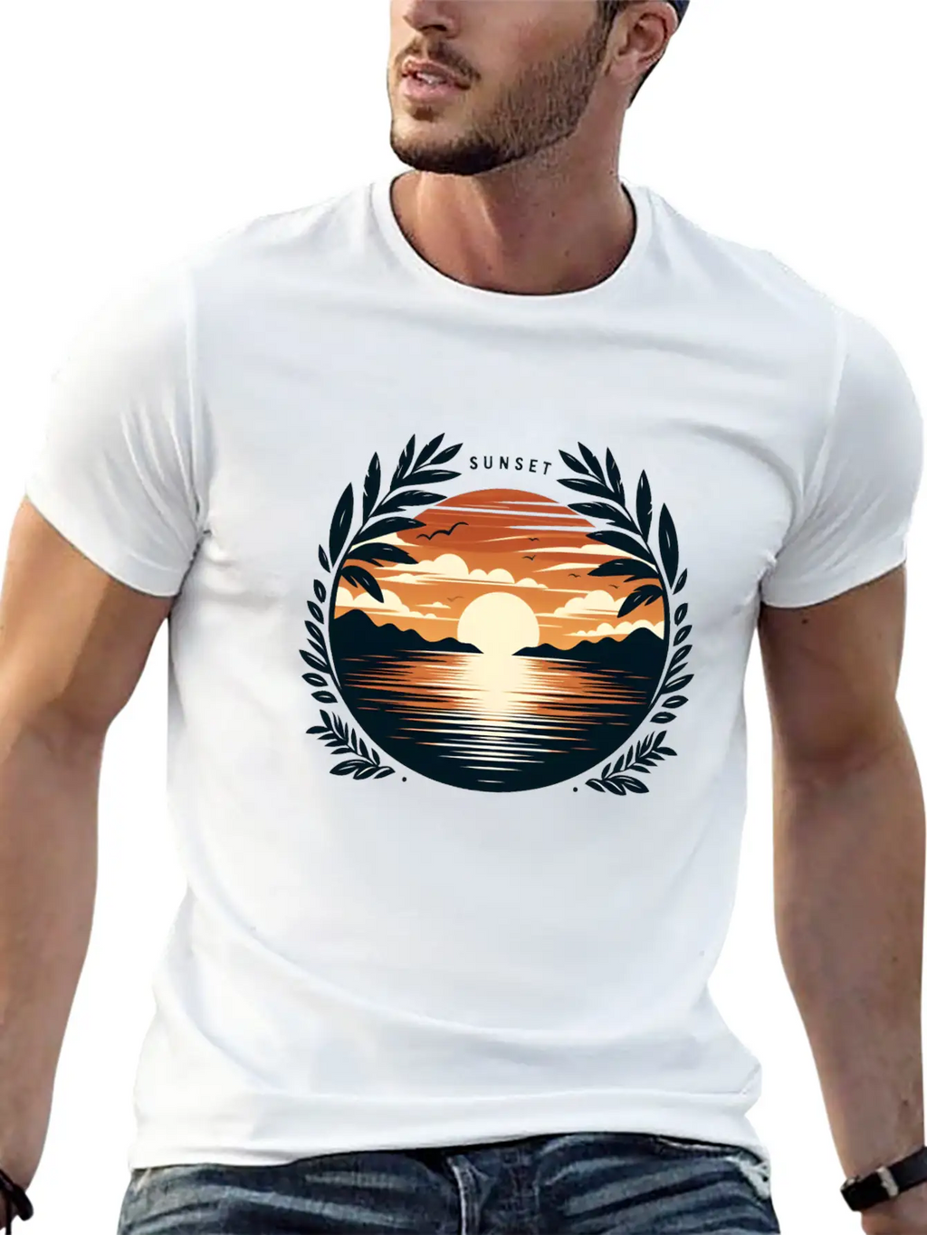 Sunset Basic Graphic T-Shirt – Daily Comfort In Soft Cotton