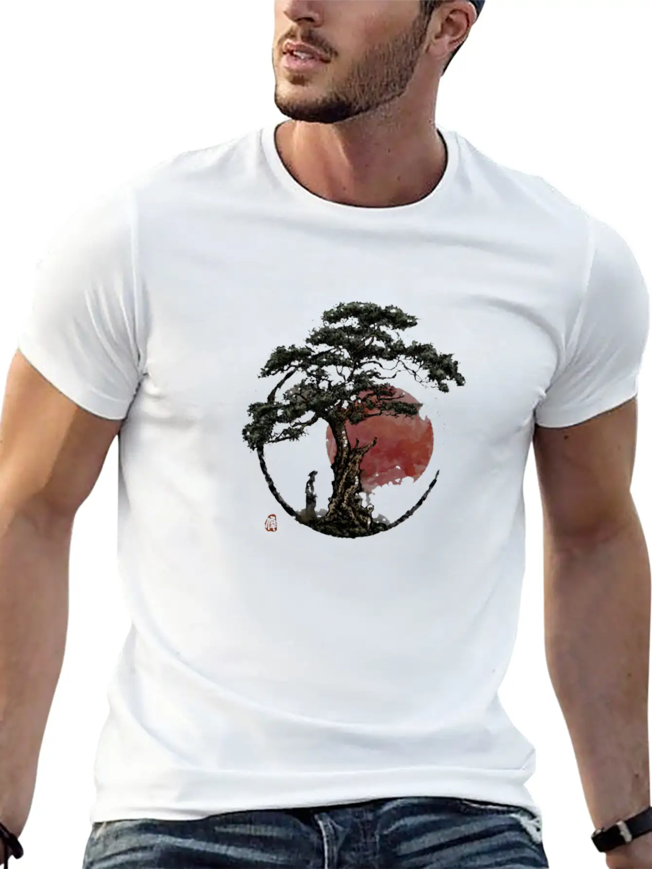 Sunset In Huangshan Classic Cotton Tee – Unisex Comfort For Any Season