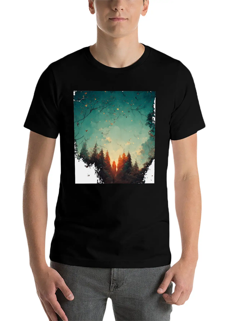 Sunset In The Forest Classic Cotton Tee – Unisex Comfort For Any Season