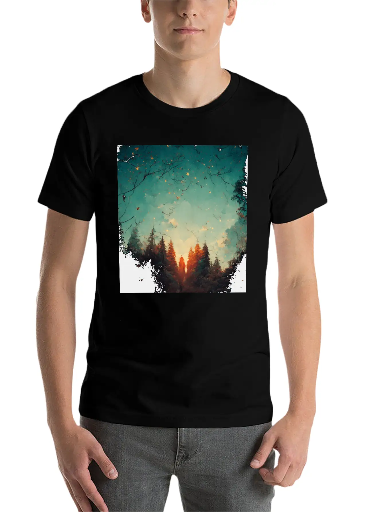 Sunset In The Forest Classic Cotton Tee – Unisex Comfort For Any Season