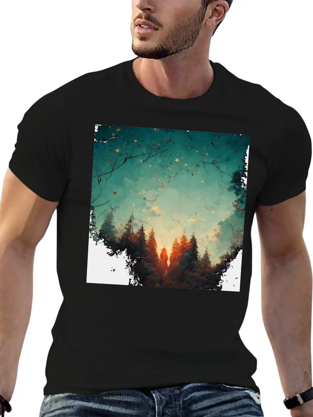 Sunset In The Forest Classic Cotton Tee – Unisex Comfort For Any Season