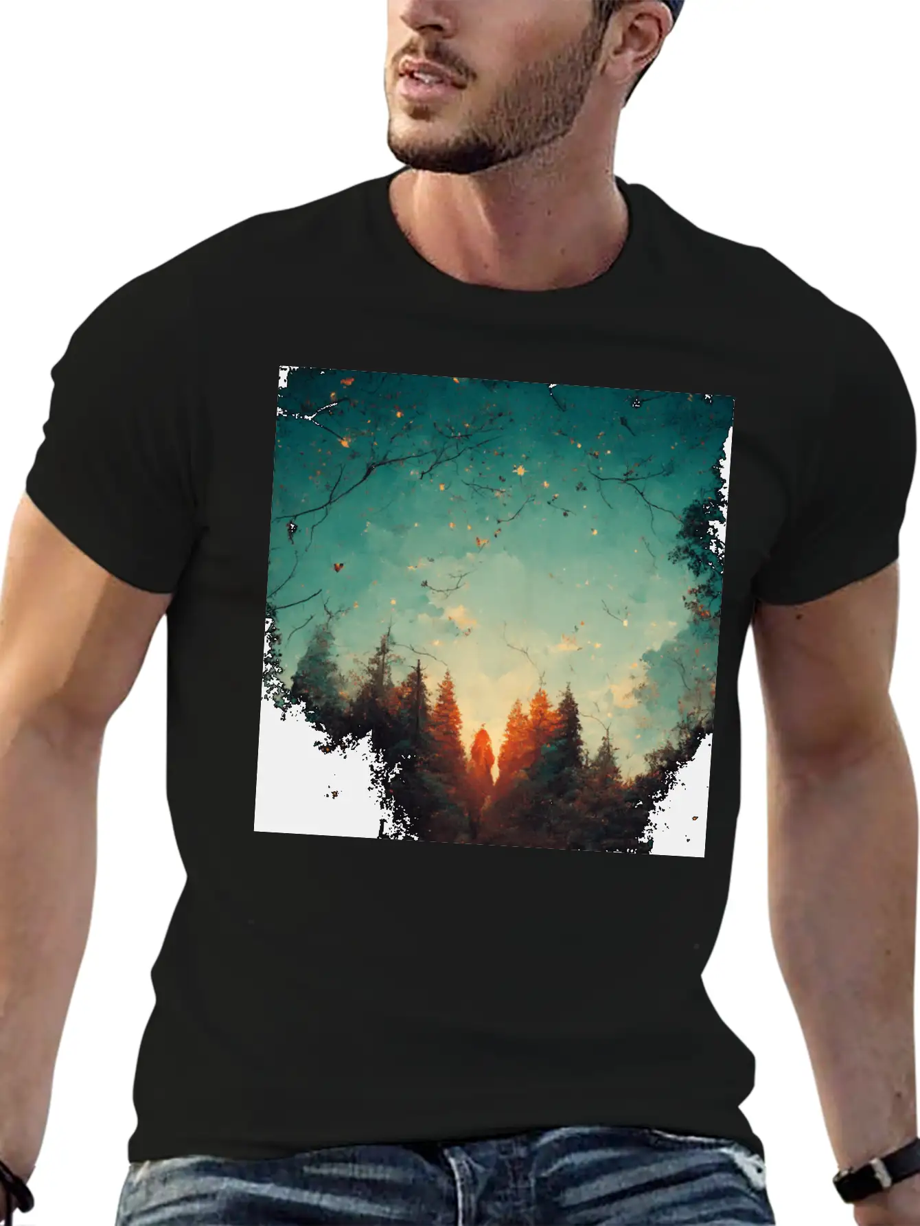 Sunset In The Forest Classic Cotton Tee – Unisex Comfort For Any Season