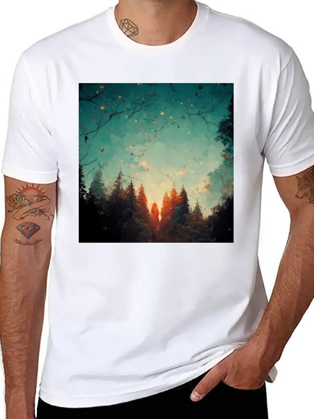 Sunset In The Forest Classic Cotton Tee – Unisex Comfort For Any Season