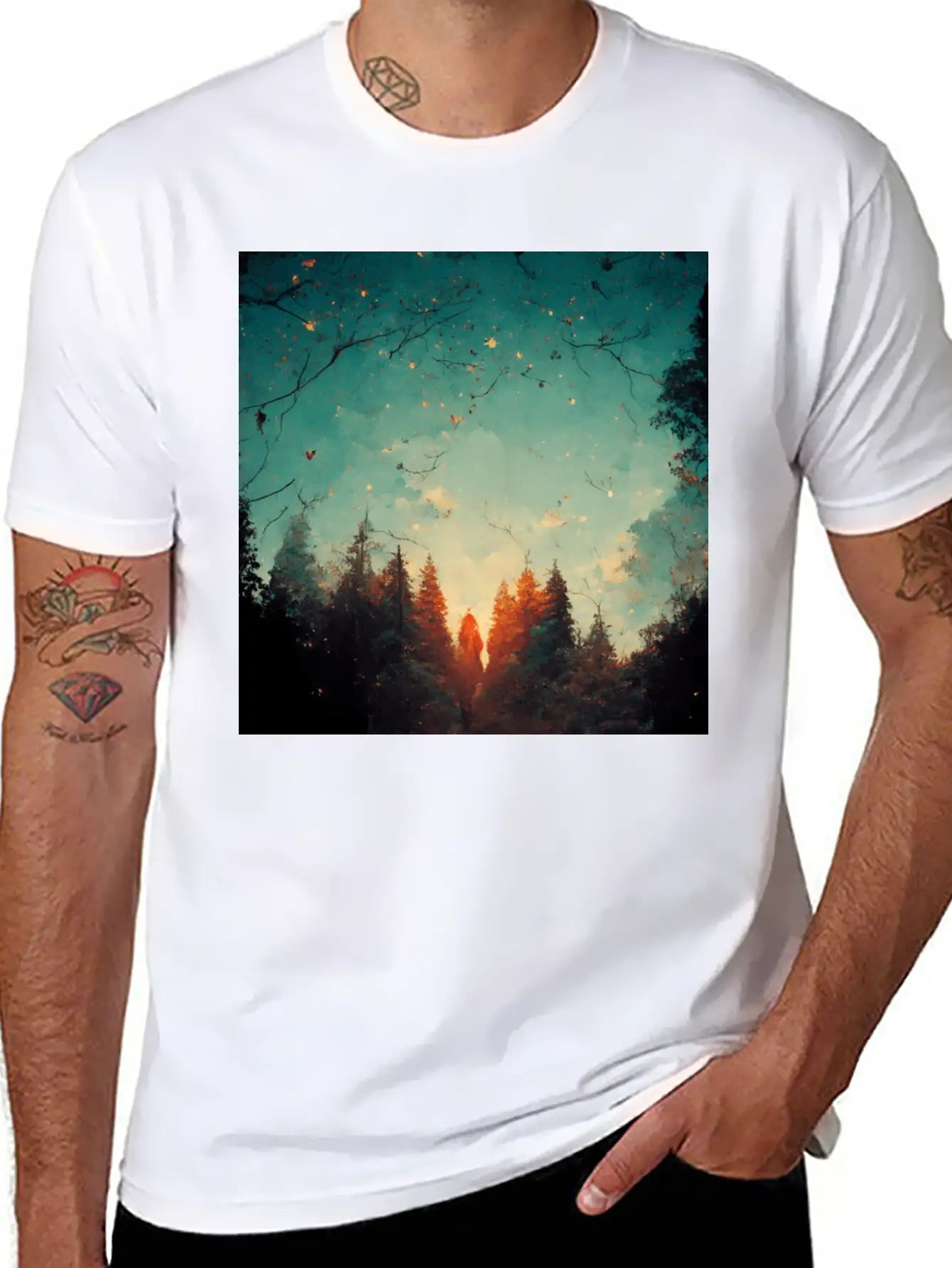 Sunset In The Forest Classic Cotton Tee – Unisex Comfort For Any Season